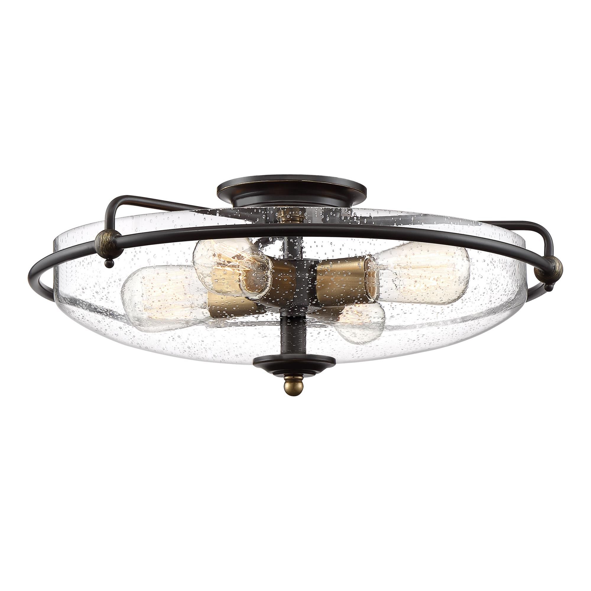 Shown in Palladian Bronze finish and Clear Seedy glass