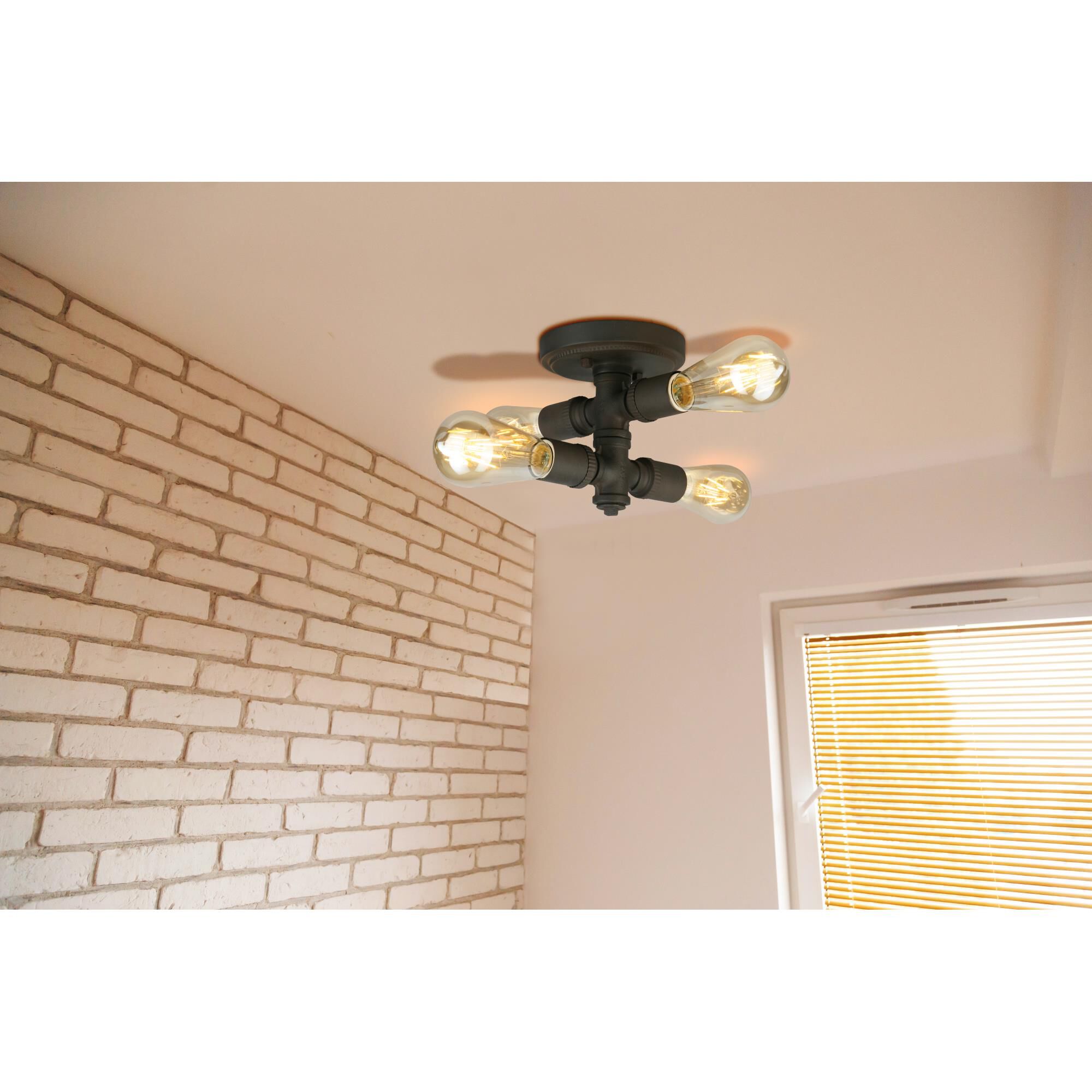 Eglo Wymer 6 Inch 4 Light Flush Mount by Eglo Lighting