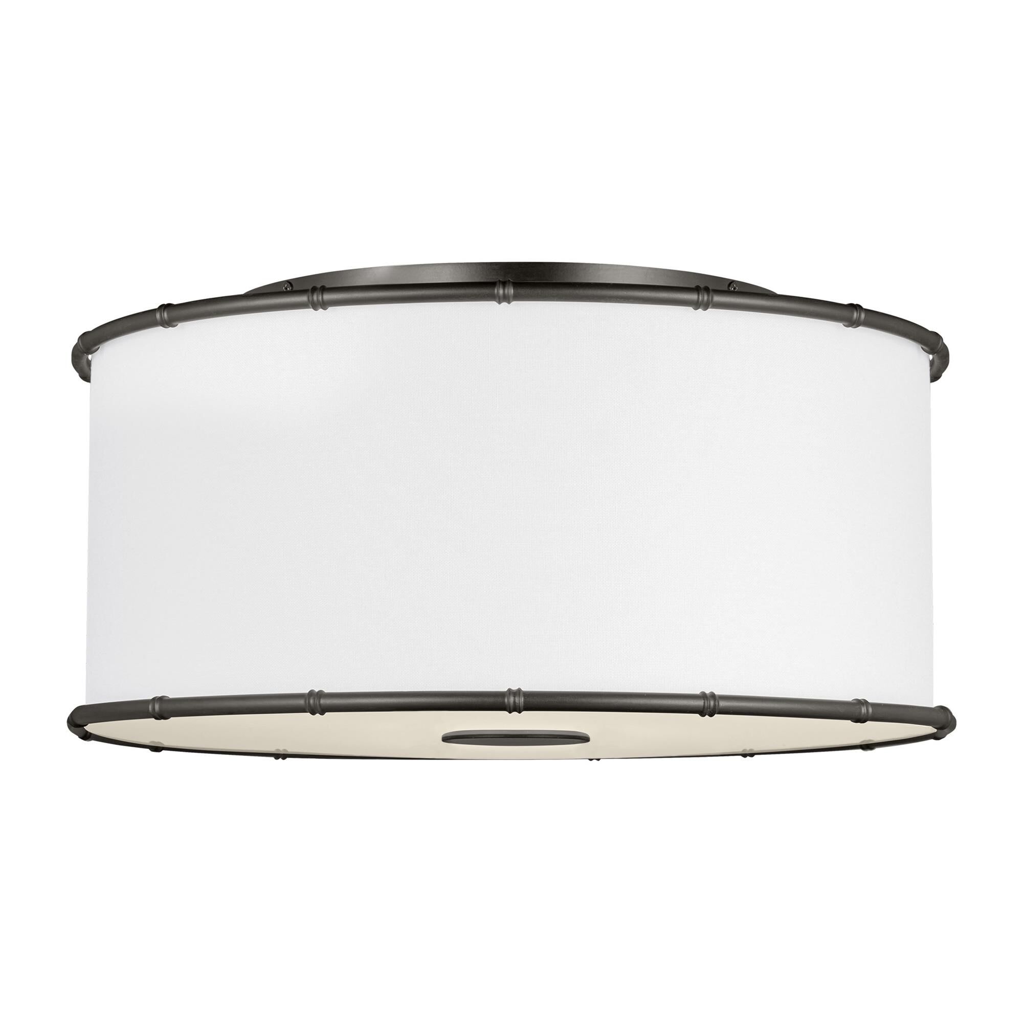 Shown in Aged Iron finish and Silk Screen White Inside Clear Outside glass