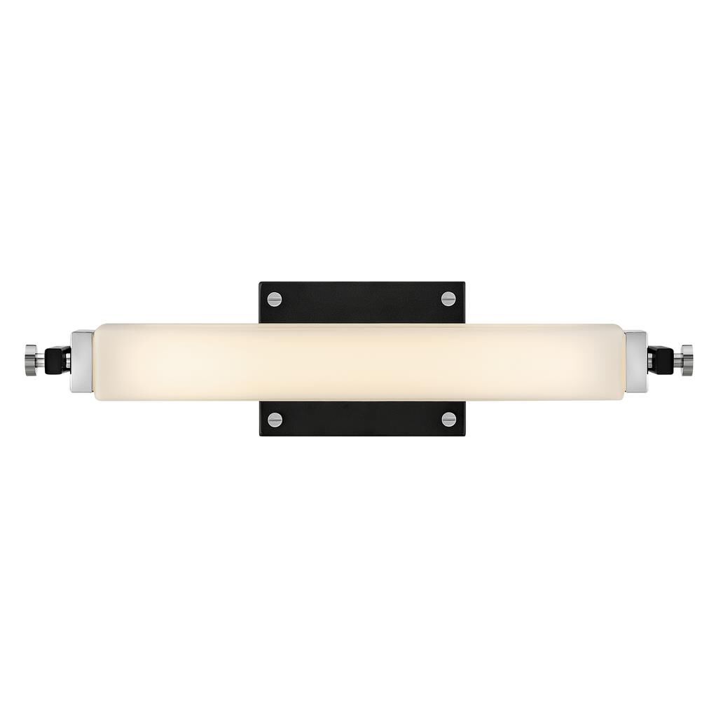 Shown in Black with Chrome Accentss finish and Etched Opal glass