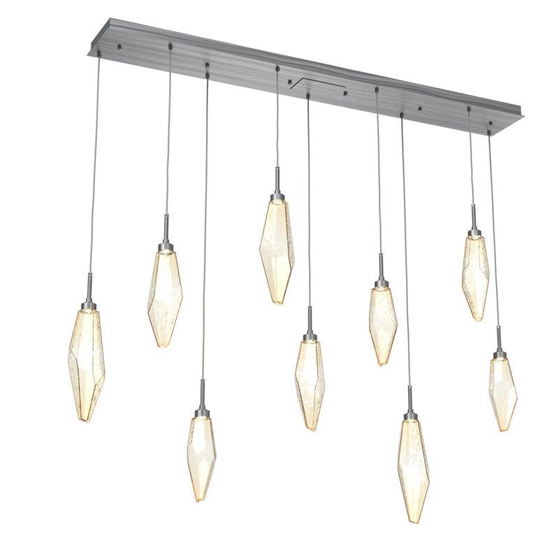 Rock Crystal Linear Suspension Light by Hammerton Studio