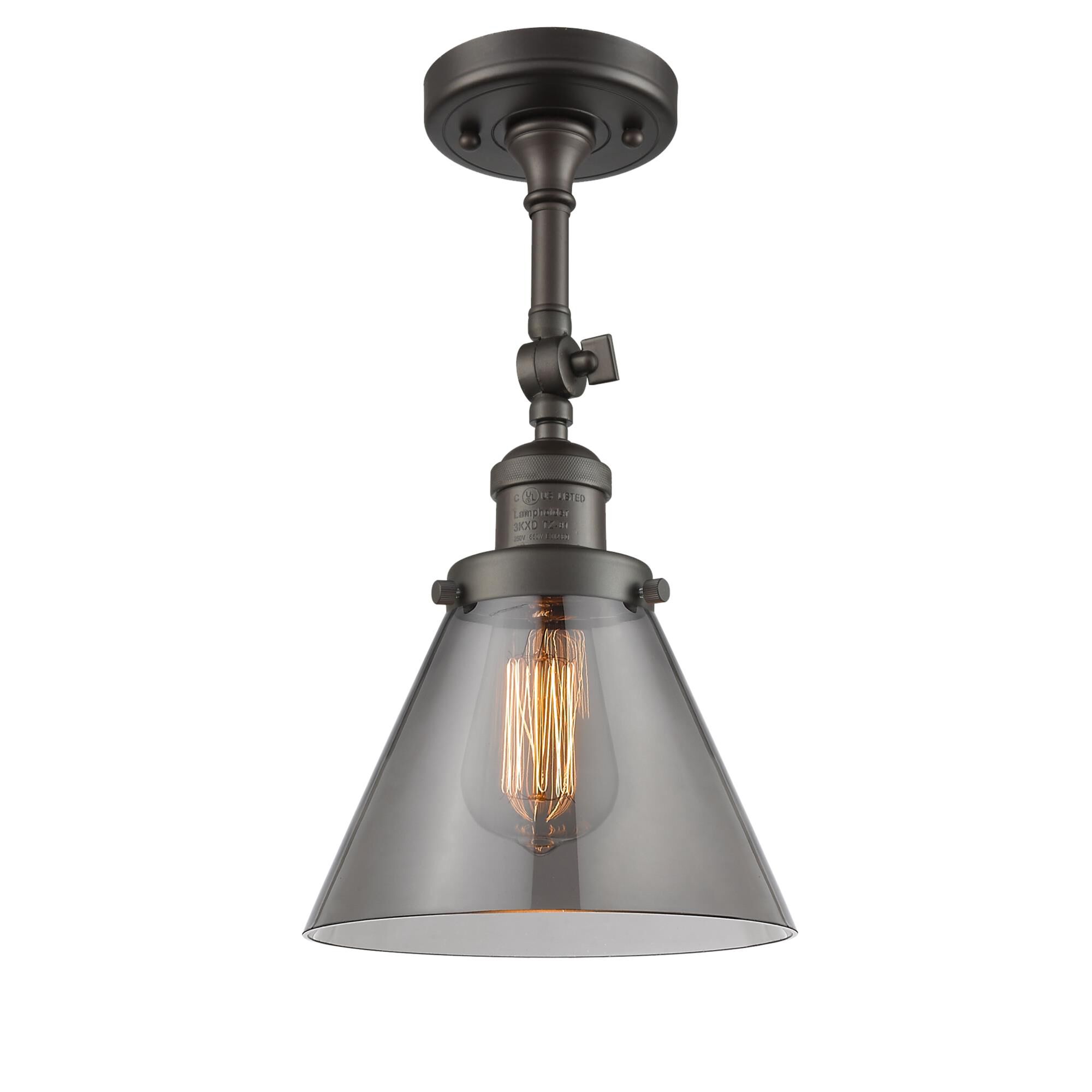 Bruno Marashlian Large Cone 7 Inch 1 Light Semi Flush Mount by Innovations Lighting