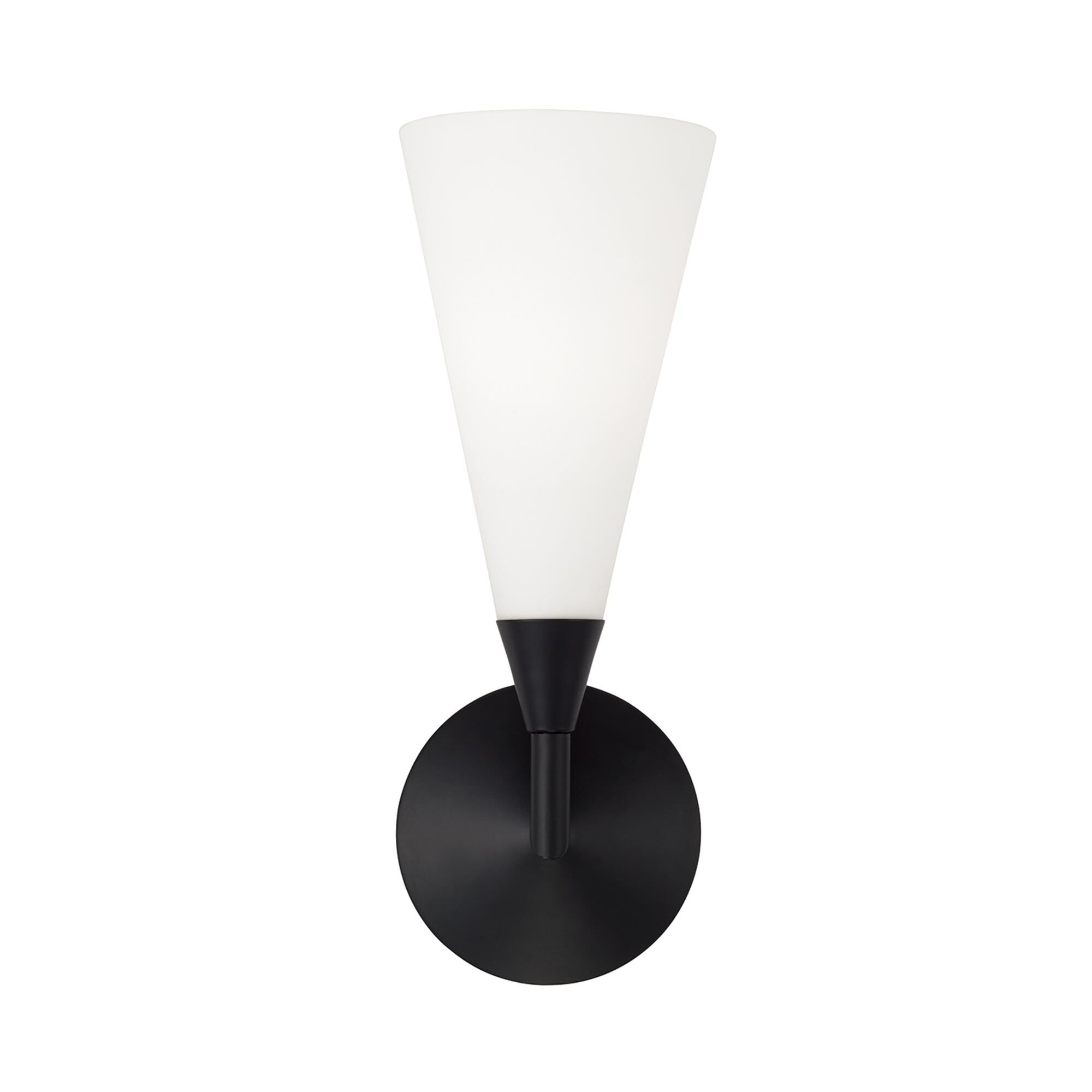 Shown in Matte Black finish and Soft White glass