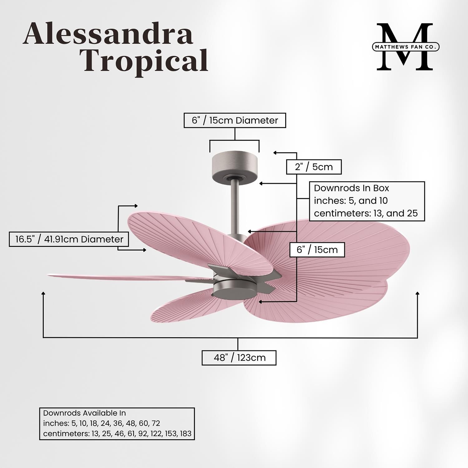 Alessandra Tropical 48 Inch Ceiling Fan by Matthews Fan Company