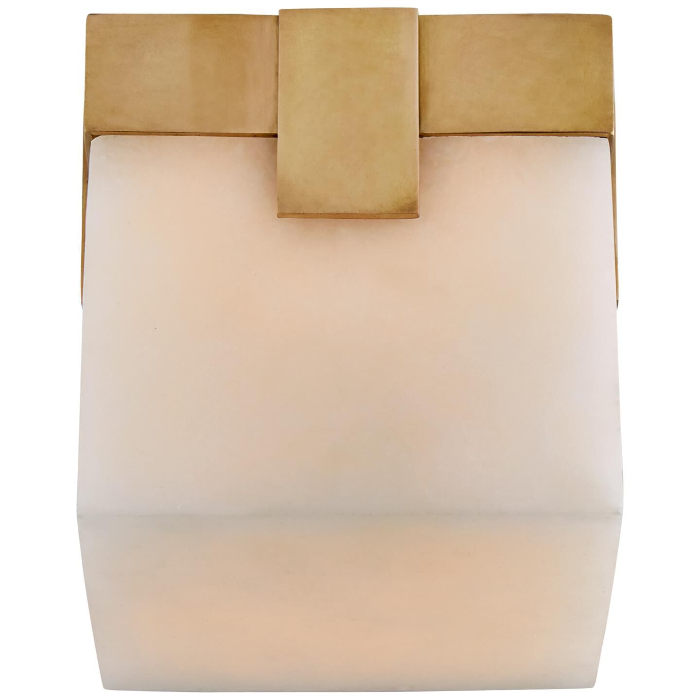 Shown in Antique-Burnished Brass finish and Alabaster glass