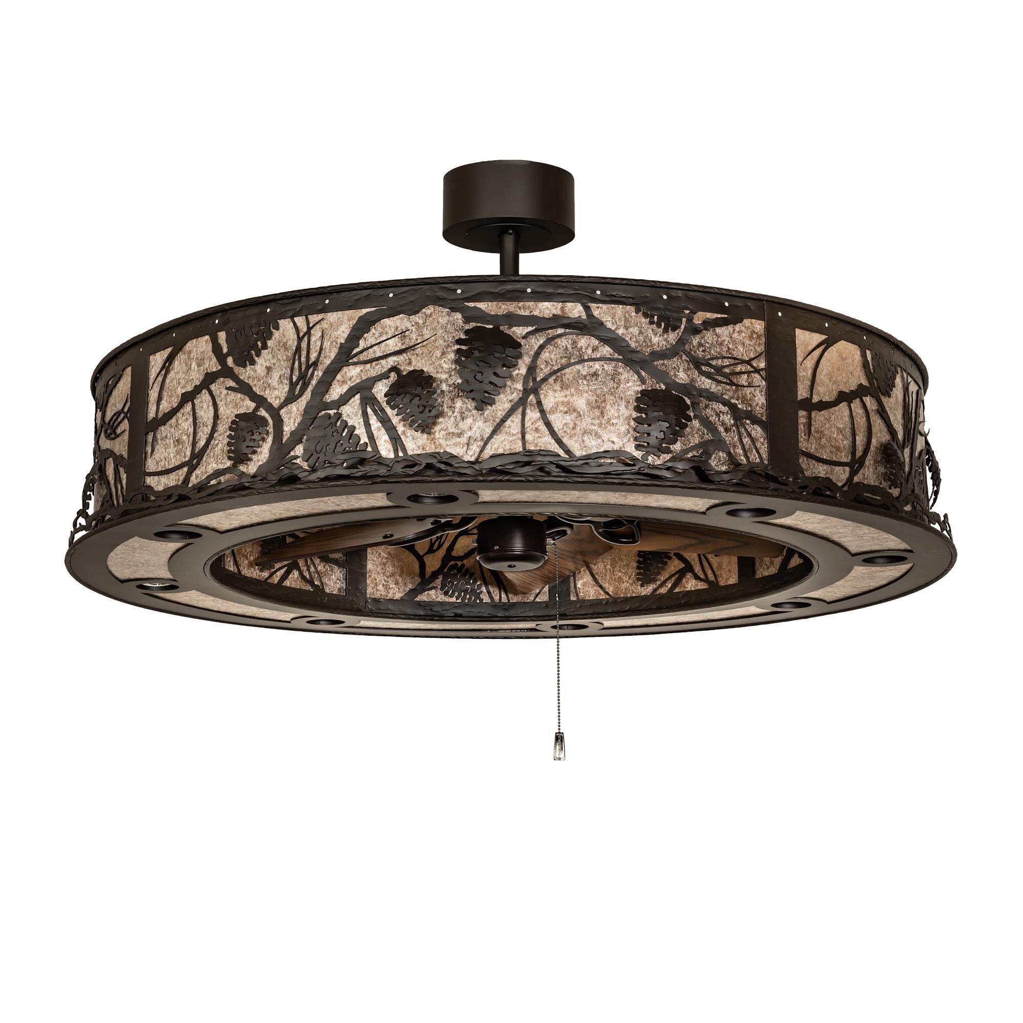 Shown in Oil Rubbed Bronze finish and Silver Mica glass