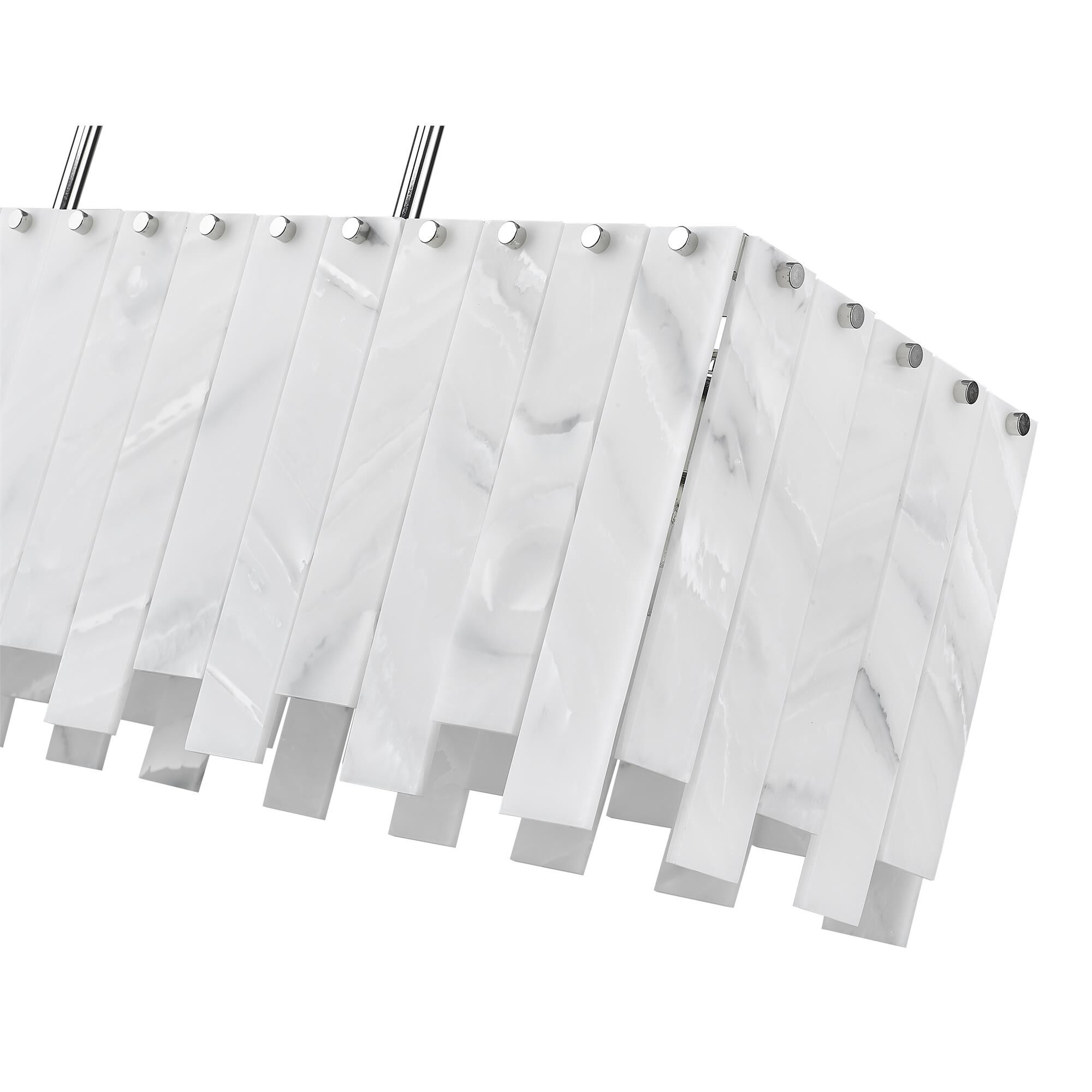 Shown in Polished Nickel finish and Alabaster Resin shade
