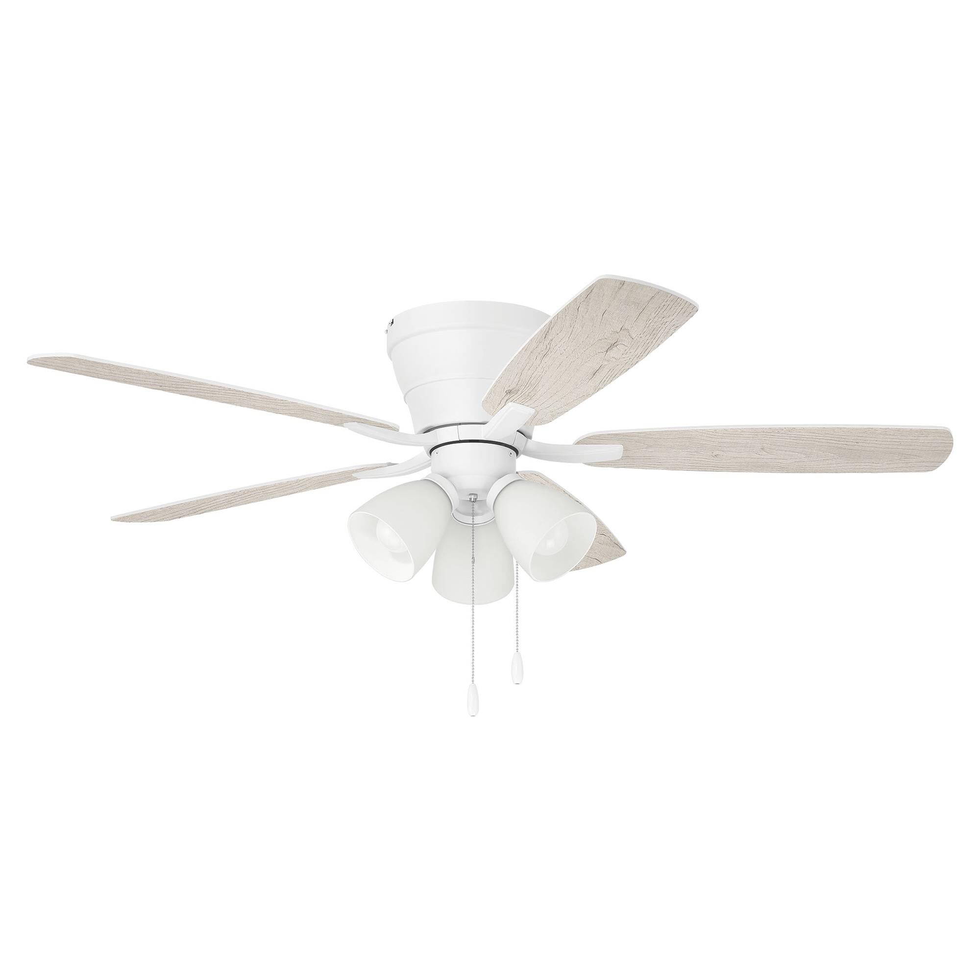 Wheeler 52 3-Light 52 Inch Flush Mount Fan with Light Kit,