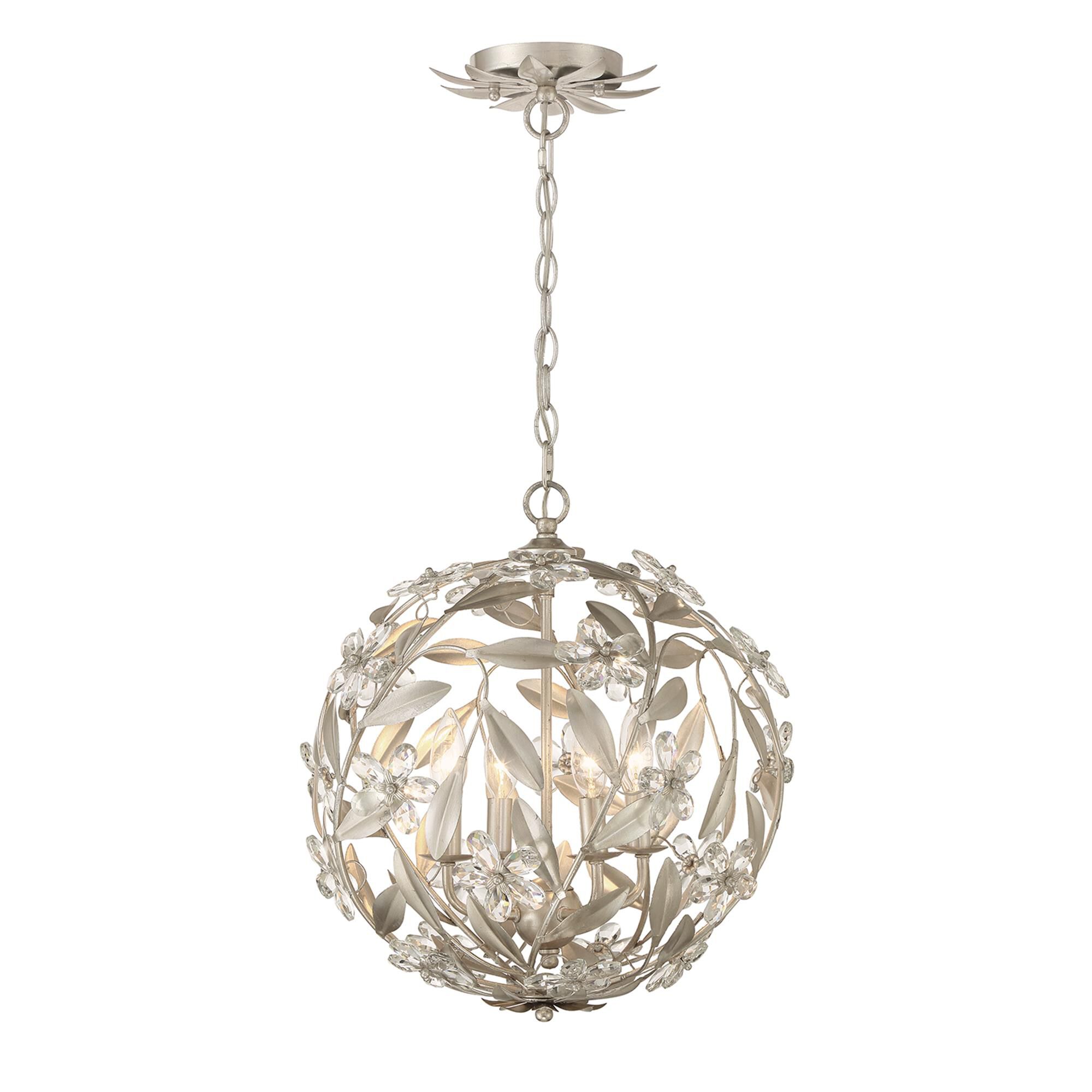 Shown in Antique Silver finish and Hand Cut crystal