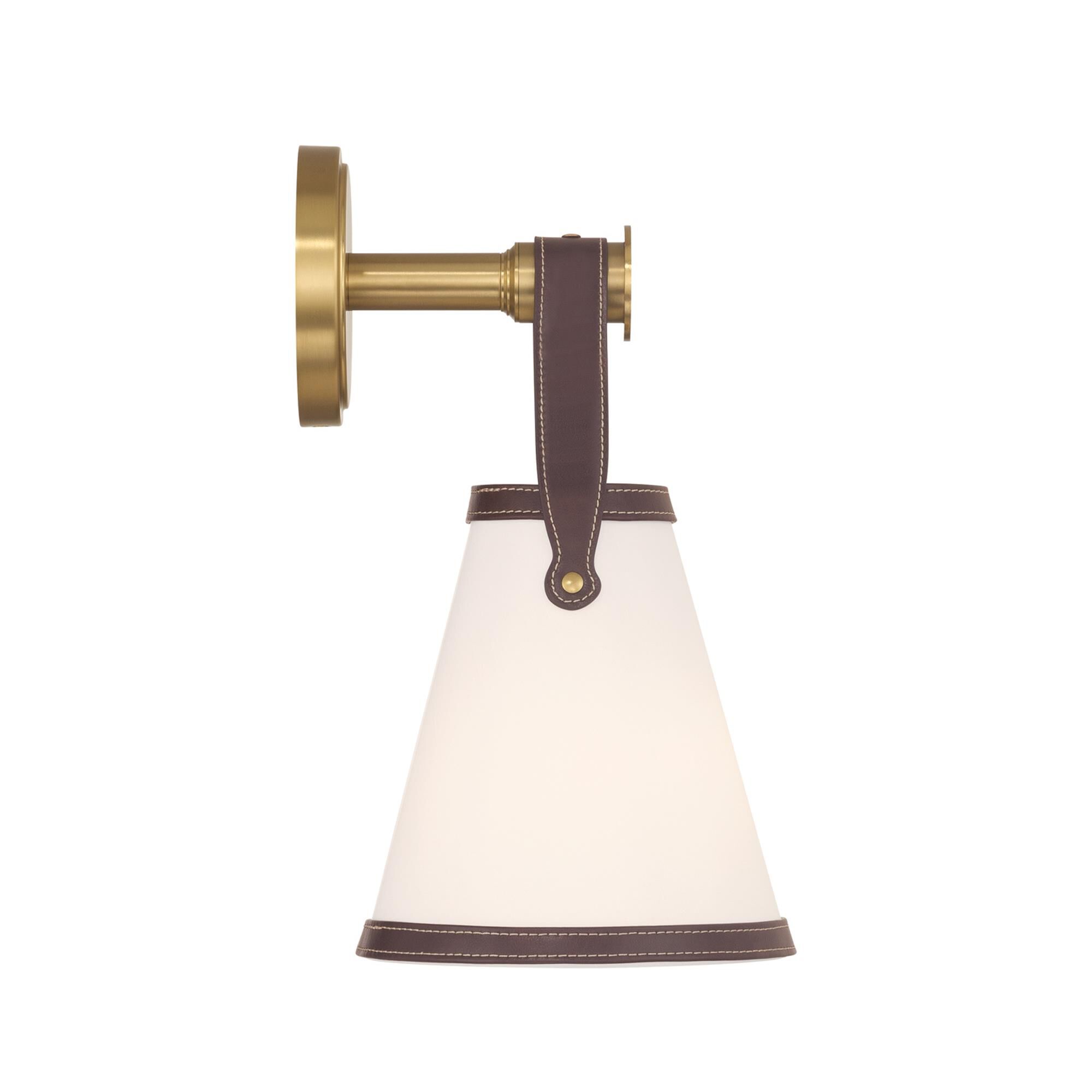 Shown in Luxe Gold finish and Fabric glass and Fabric shade