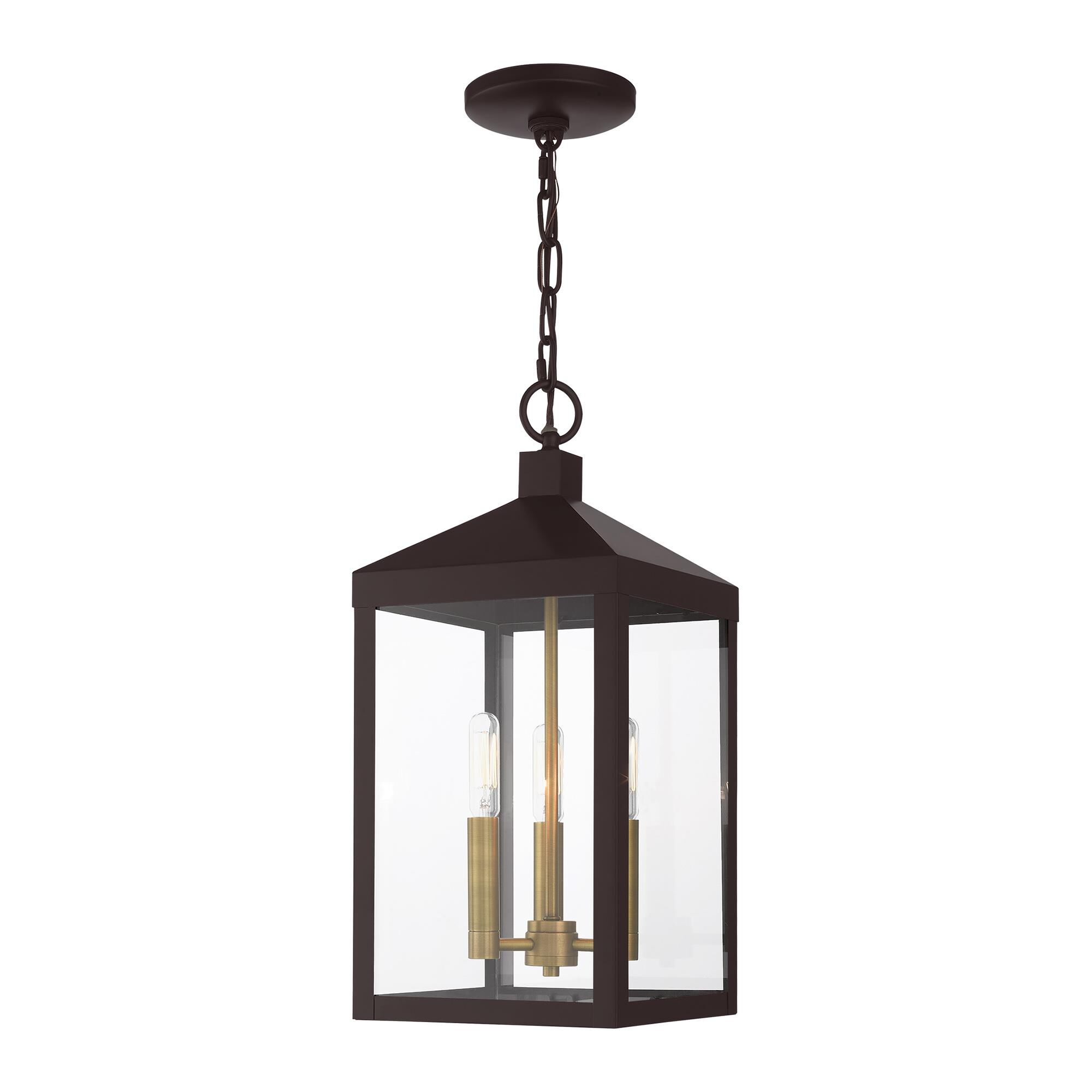 Nyack 18 Inch Tall 3 Light Outdoor Hanging Lantern by Livex Lighting