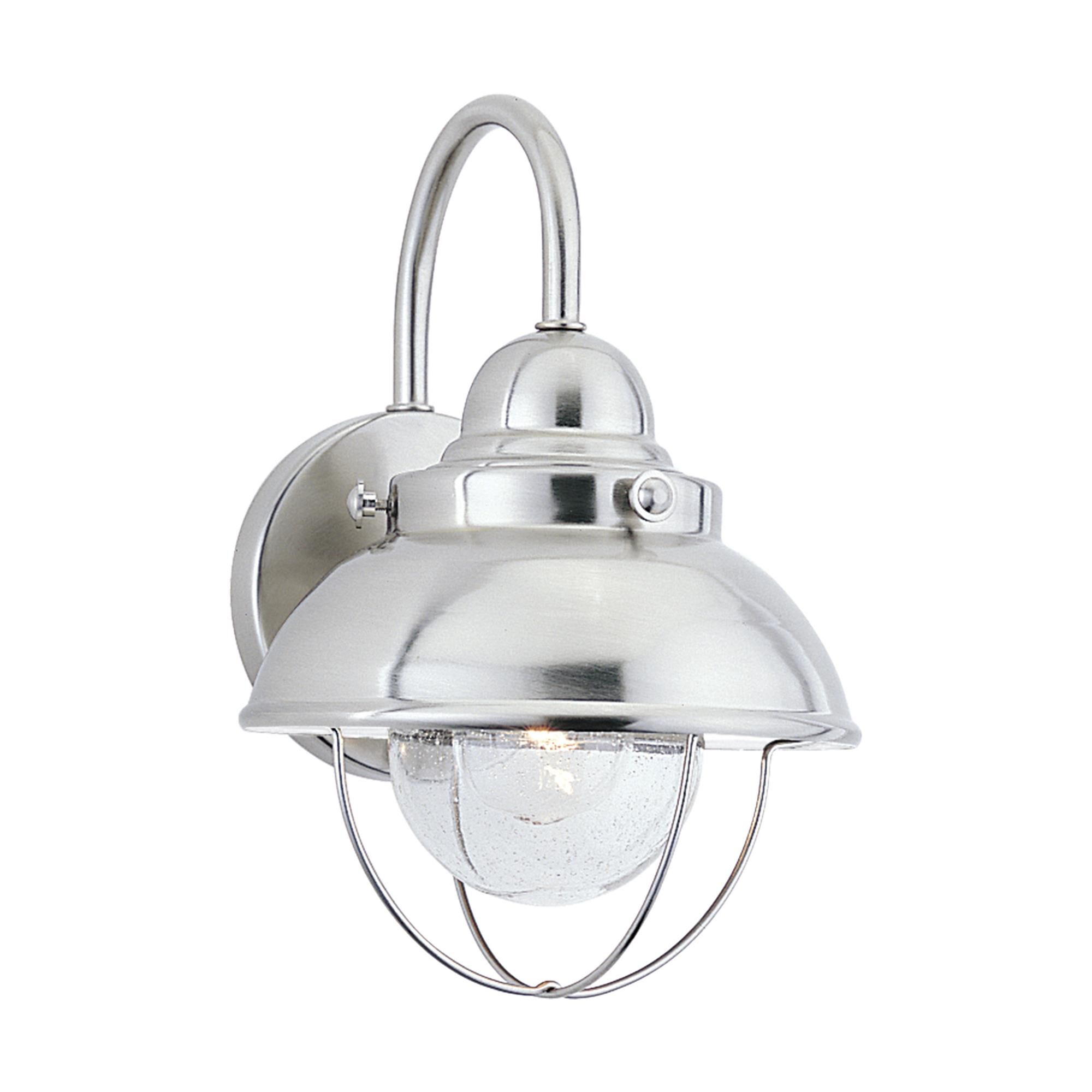 Shown in Brushed Stainless finish and Clear Seeded  Diffuser glass and Clear Seeded Glass Diffuser shade