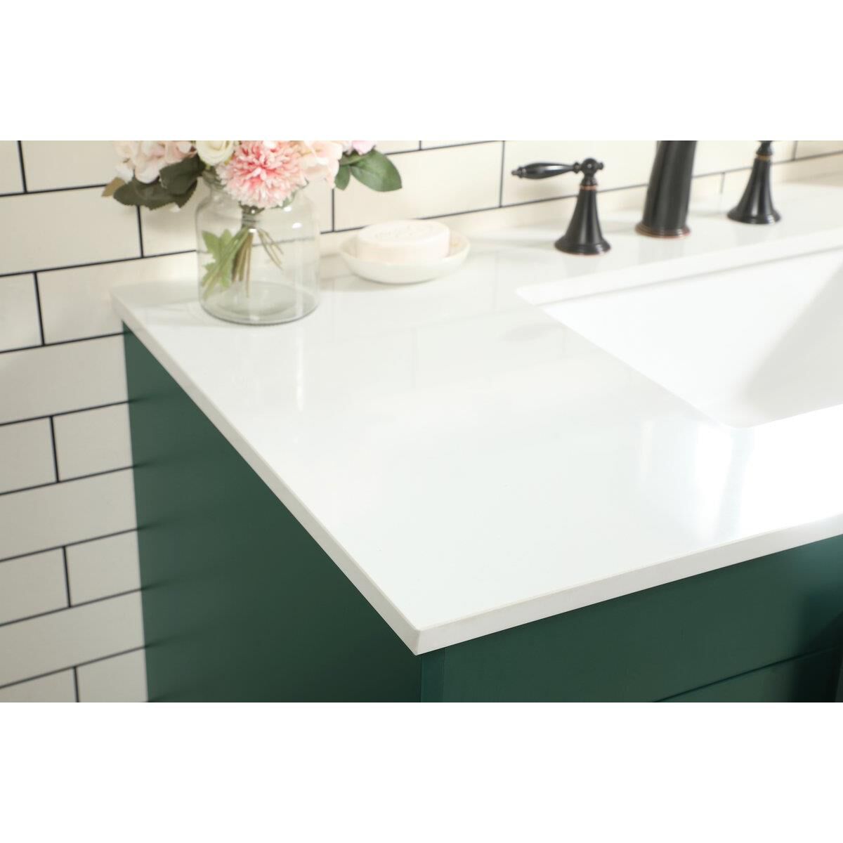 Shown in Green finish and Without Backsplash accent