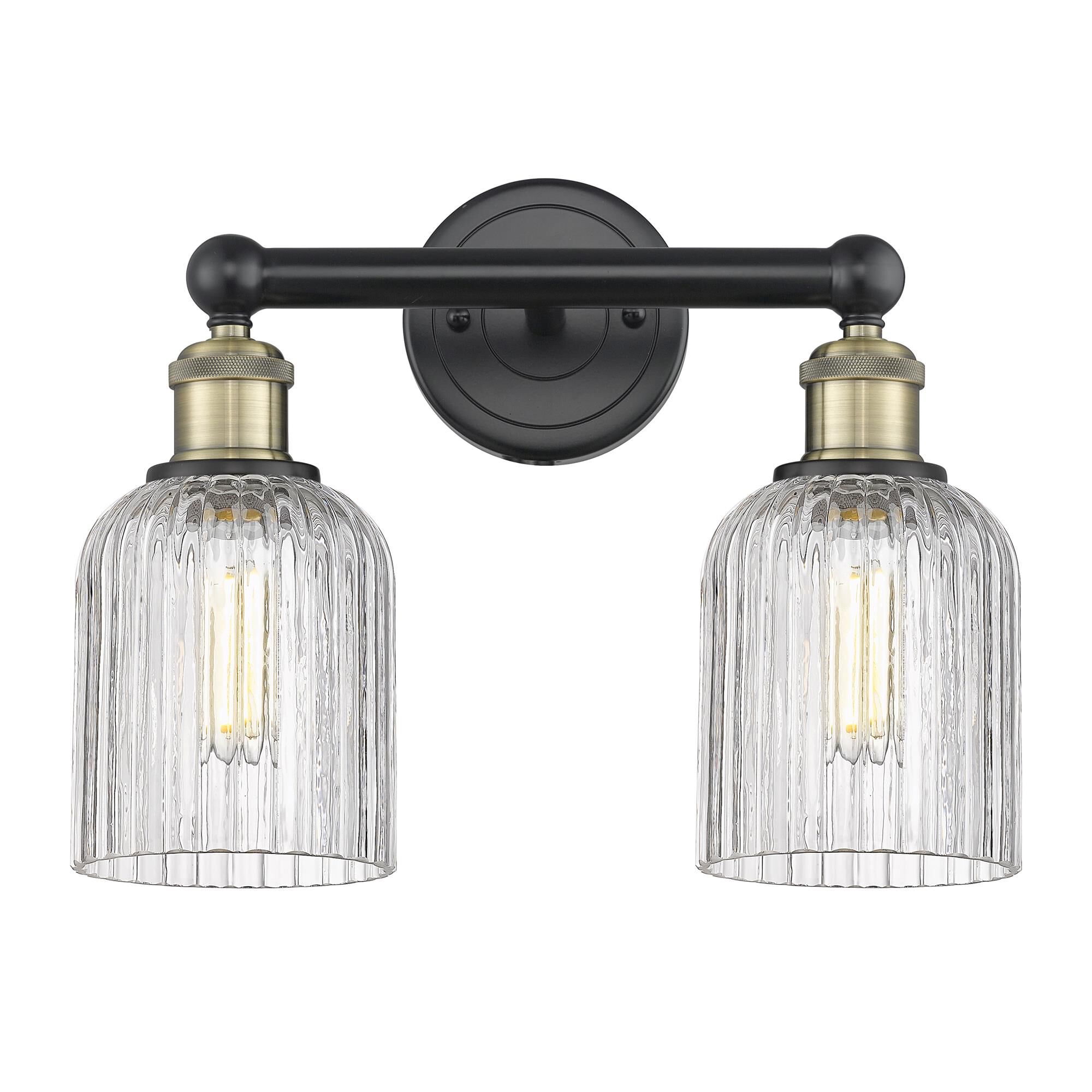 Shown in Black Antique Brass finish and Clear glass