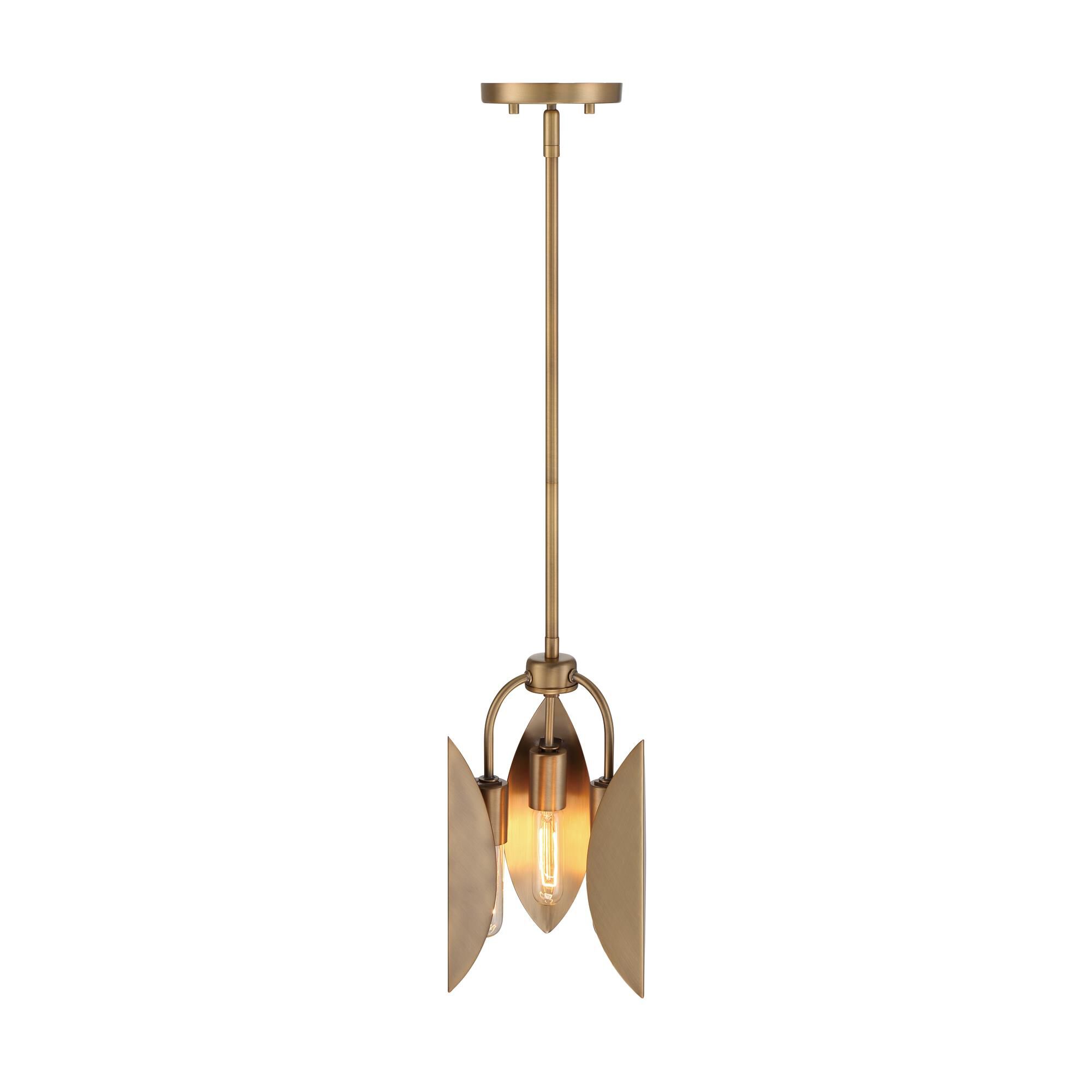 Shown in Old Satin Brass finish and Metal shade