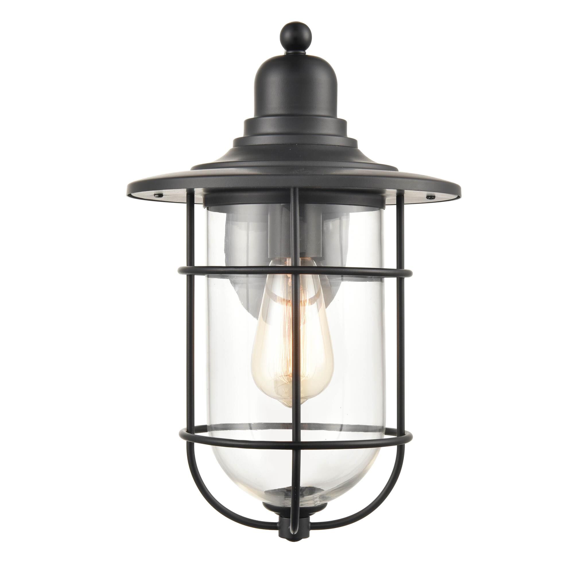 Shown in Powder Coat Black finish and Clear glass