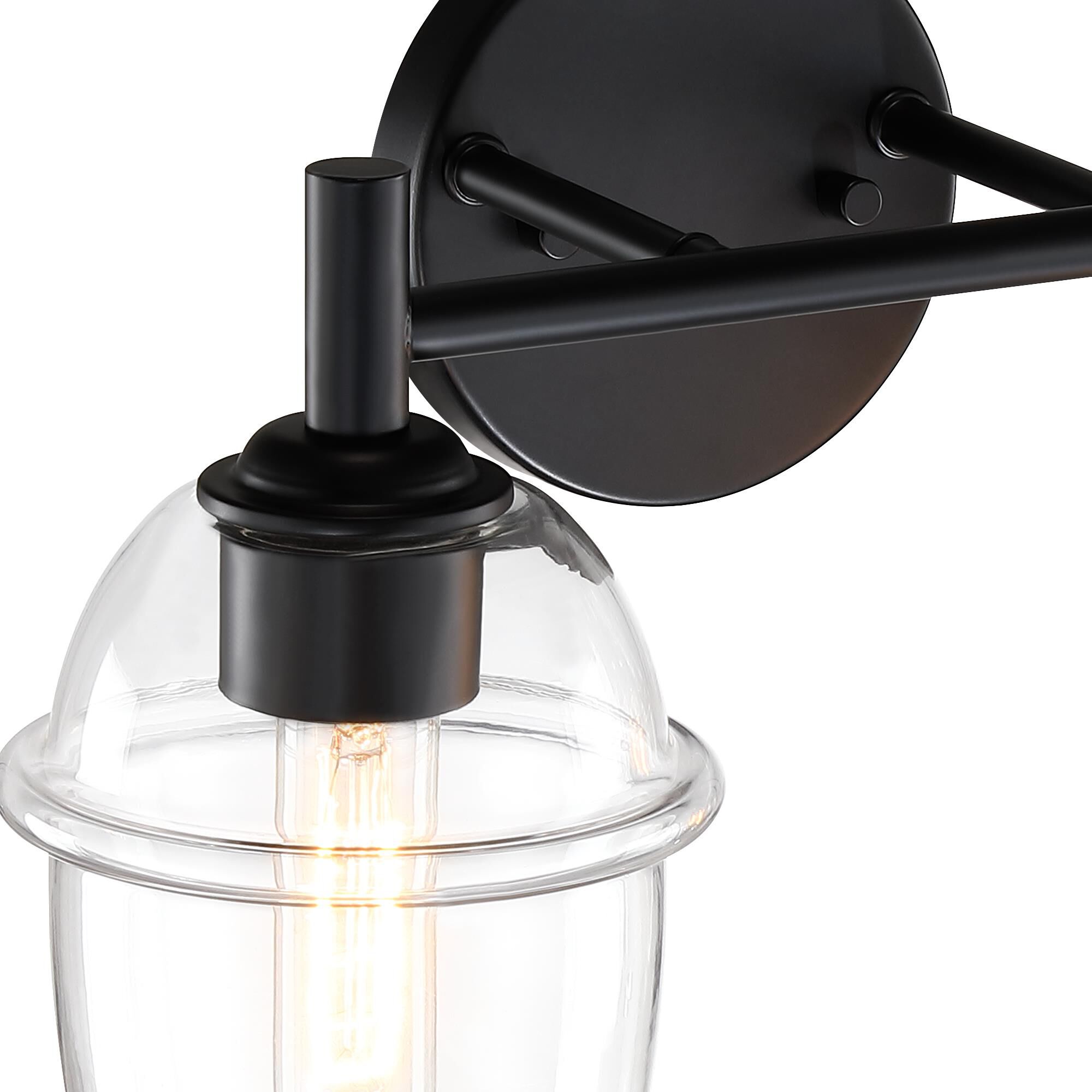 Shown in Matte Black finish and Clear glass