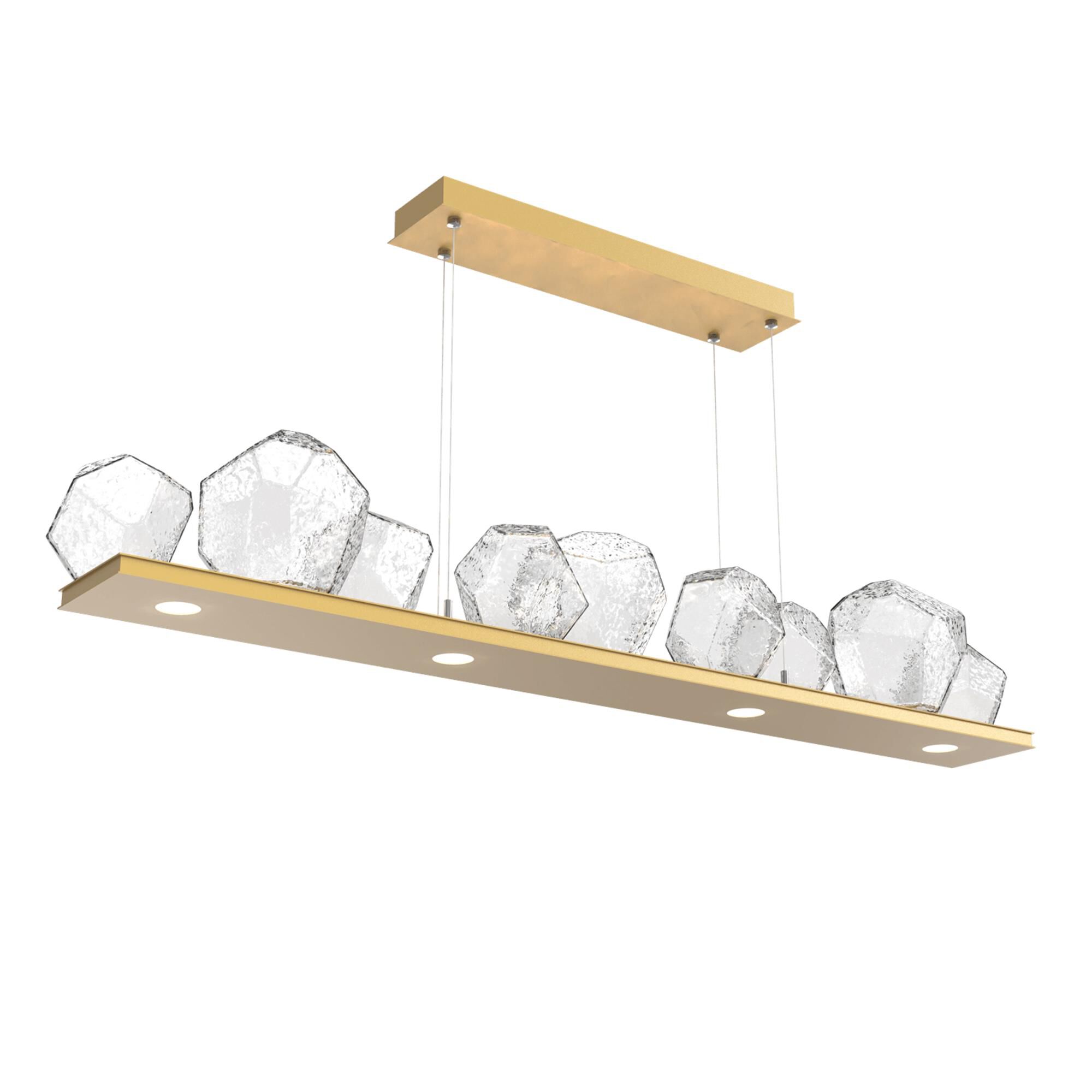 Shown in Gilded Brass finish and Clear glass