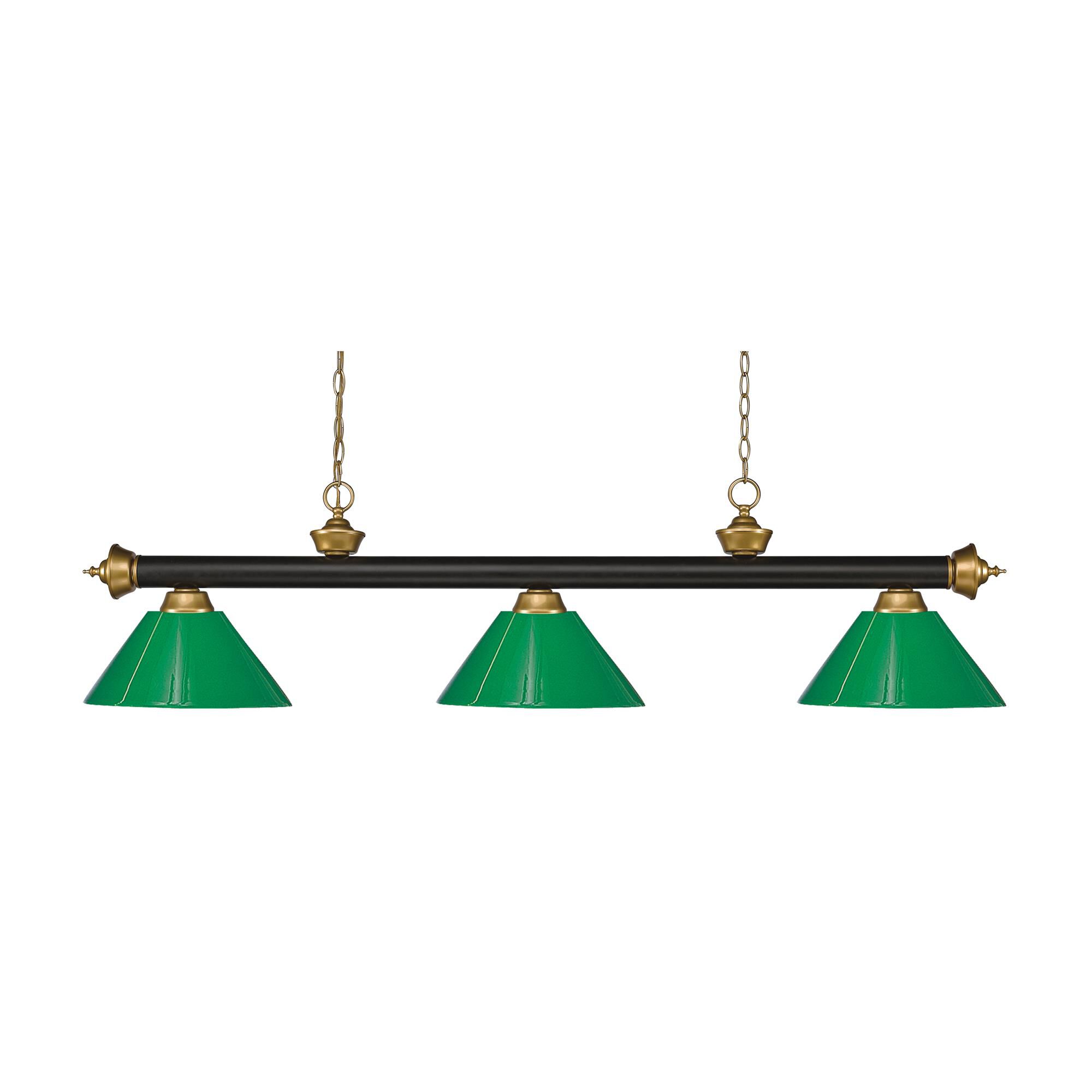 Shown in Bronze + Satin Gold finish and Plastic glass and Plastic shade
