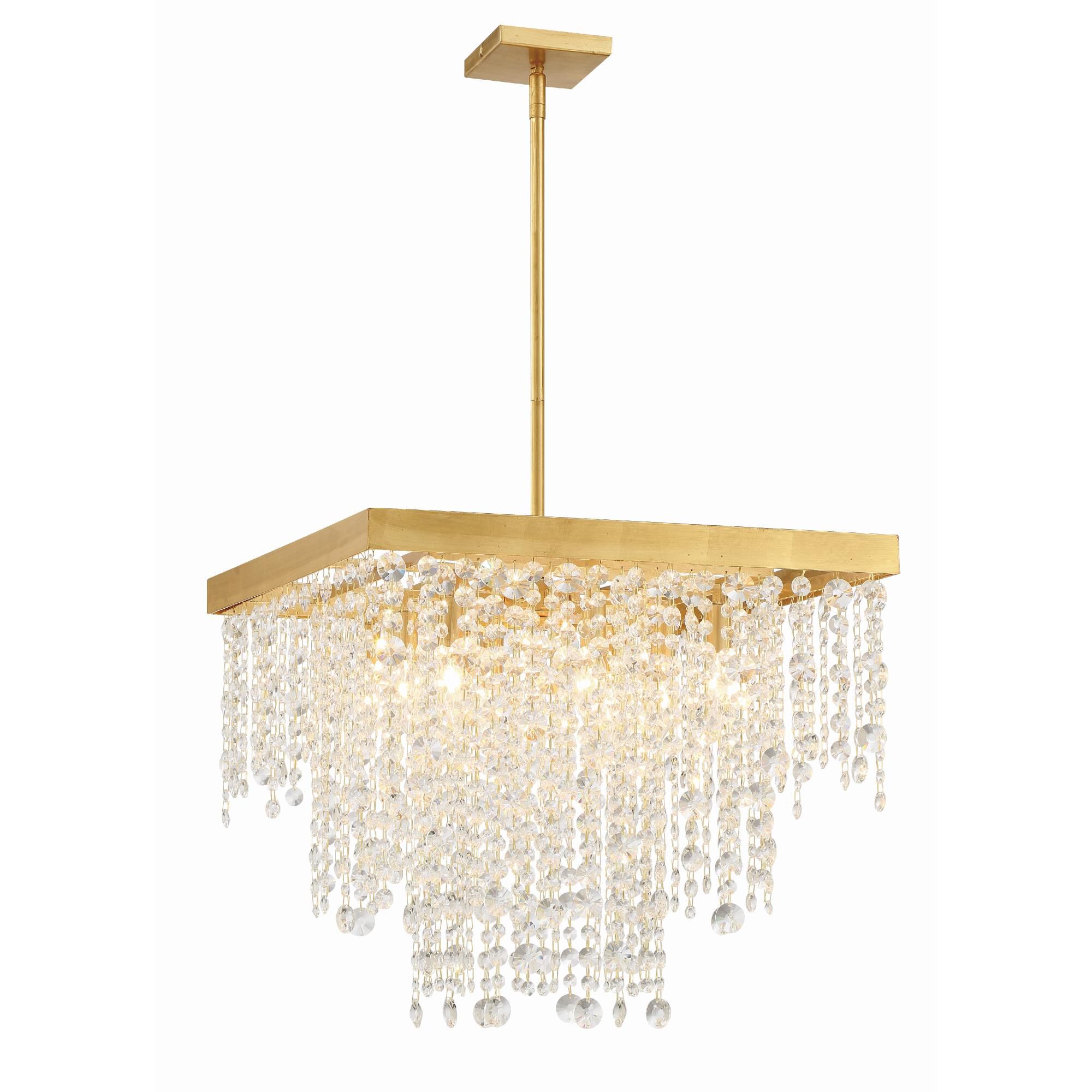 Shown in Antique Gold finish and Hand Cut Crystal crystal