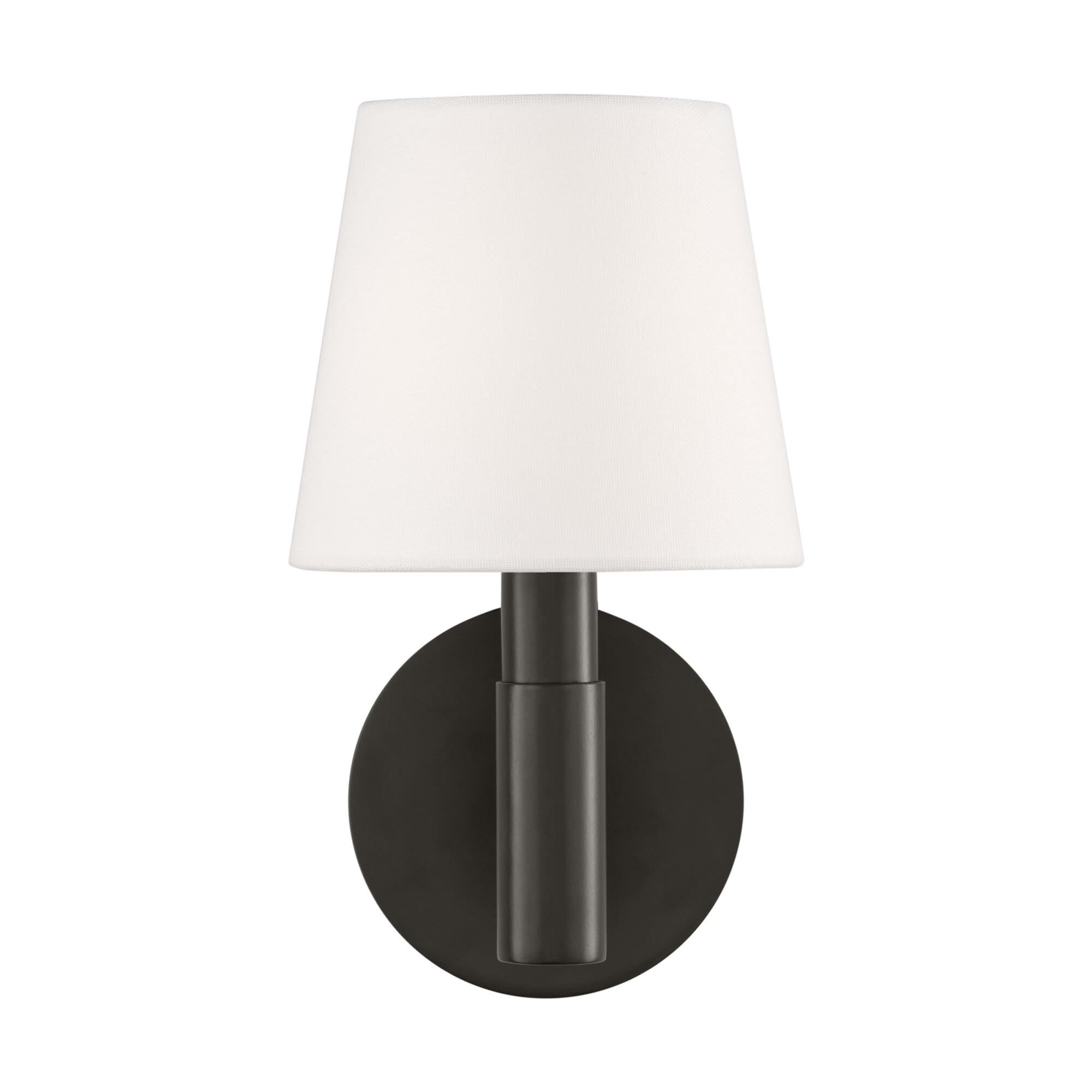 Shown in Aged Iron finish and White Linen shade