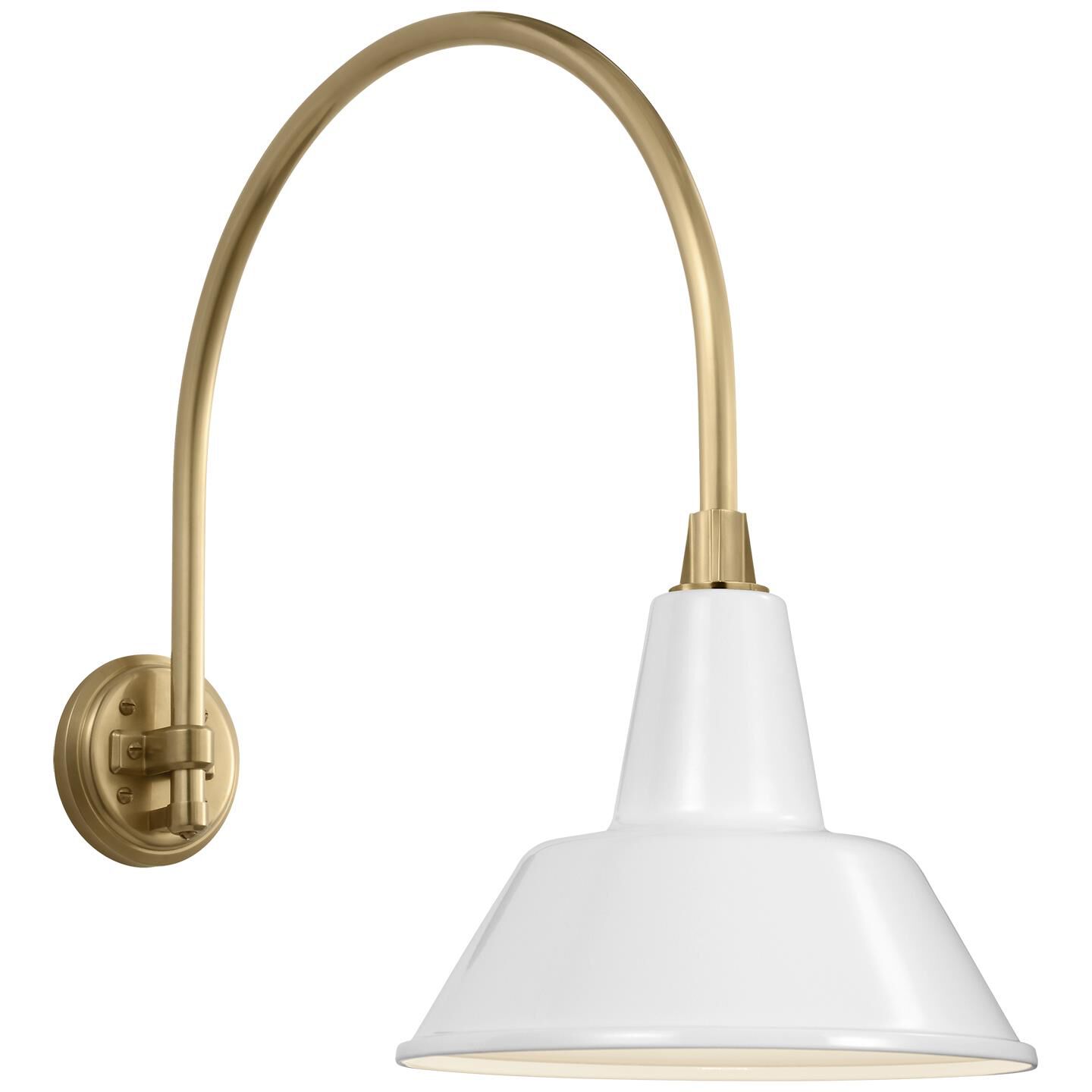 Shown in Hand-Rubbed Antique Brass finish and White Bowers shade