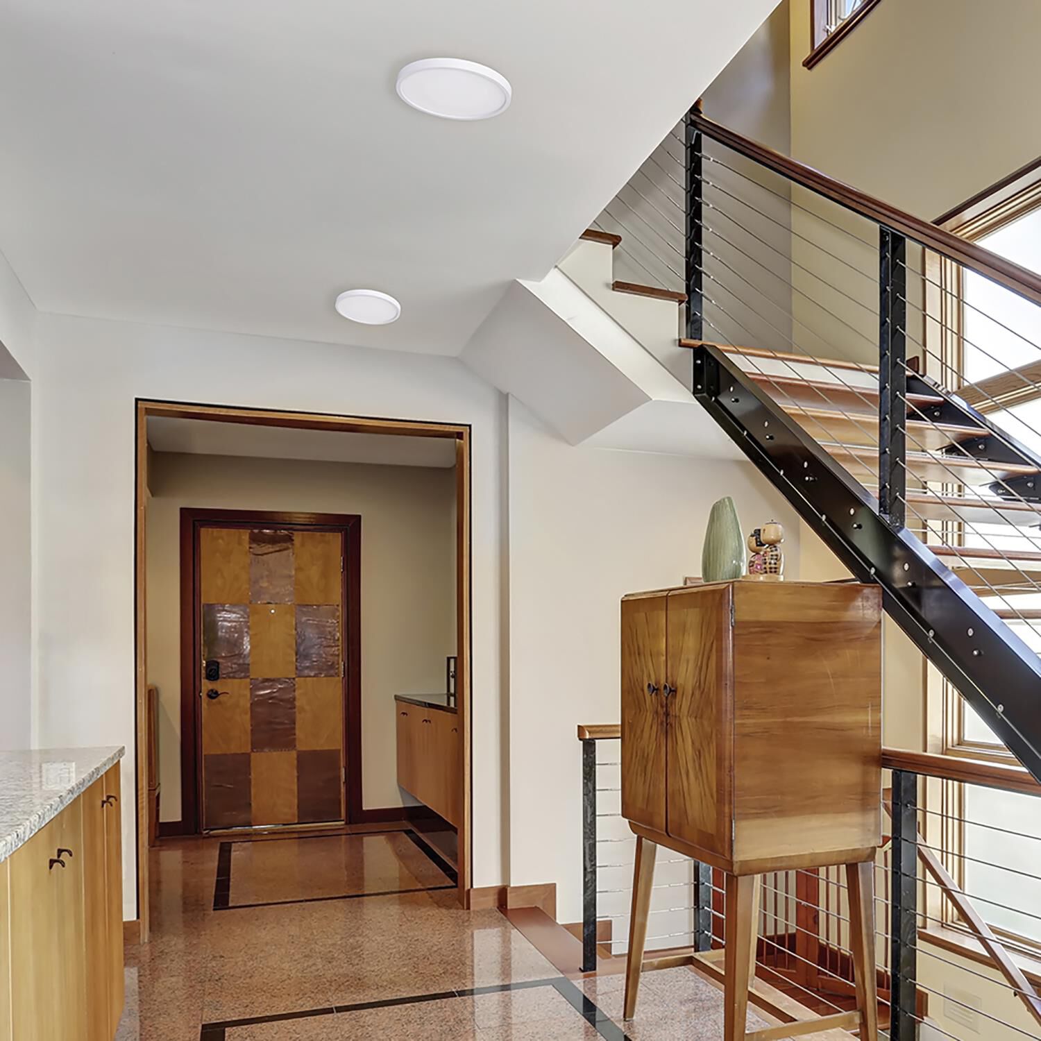 Shown in White finish and White shade