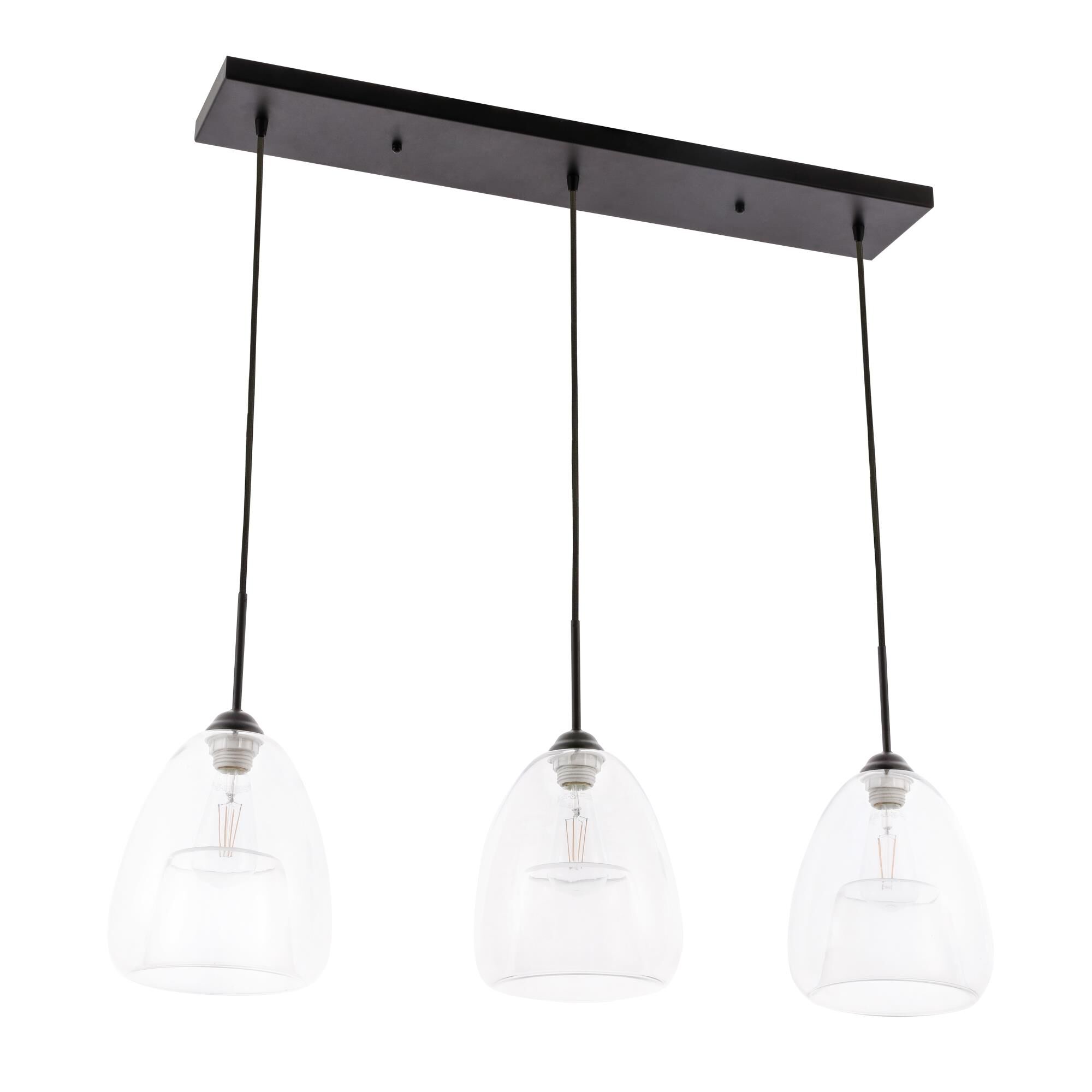 Kason 35 Inch 3 Light Linear Suspension Light by Elegant Lighting