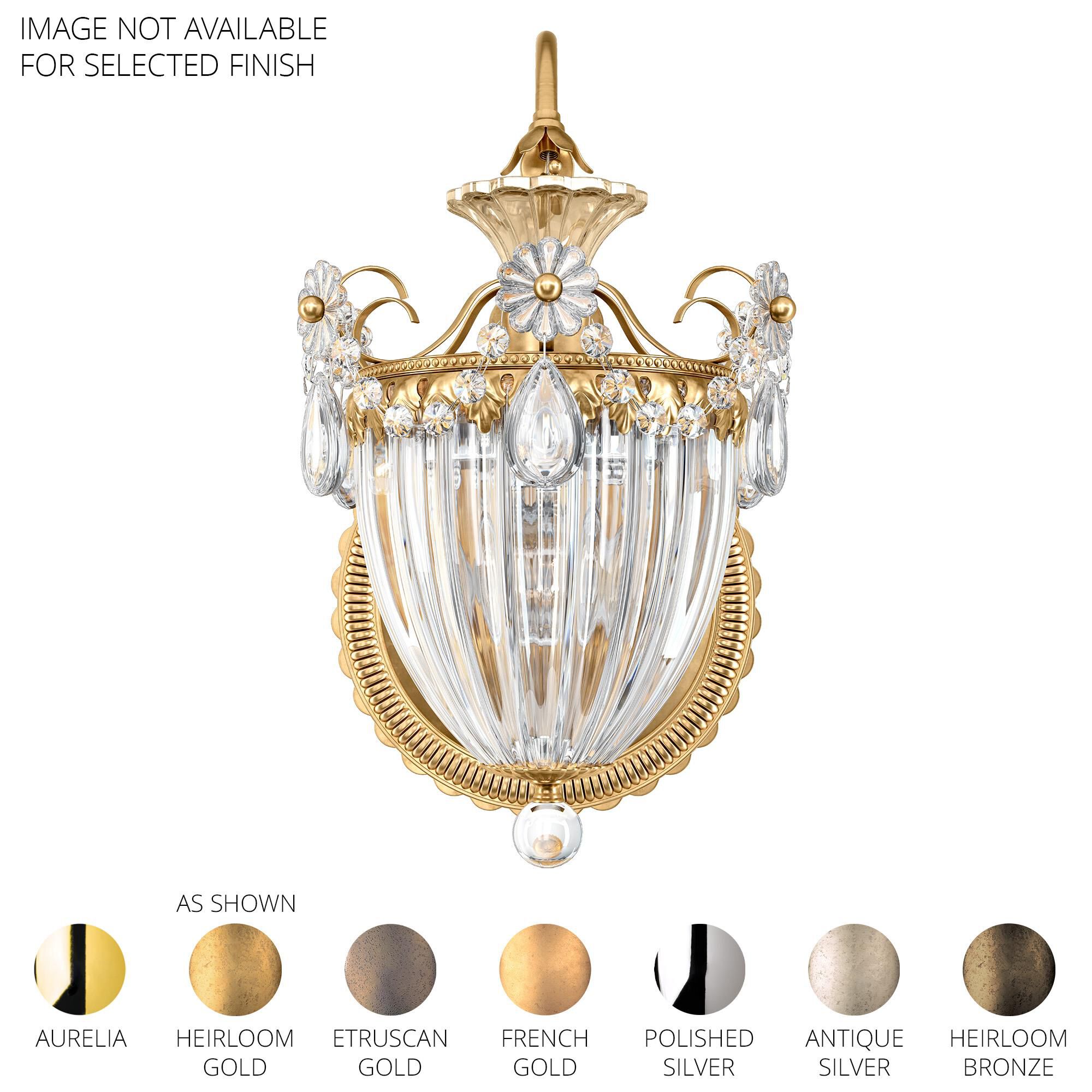 Shown in Etruscan Gold finish and Clear Radiance crystal