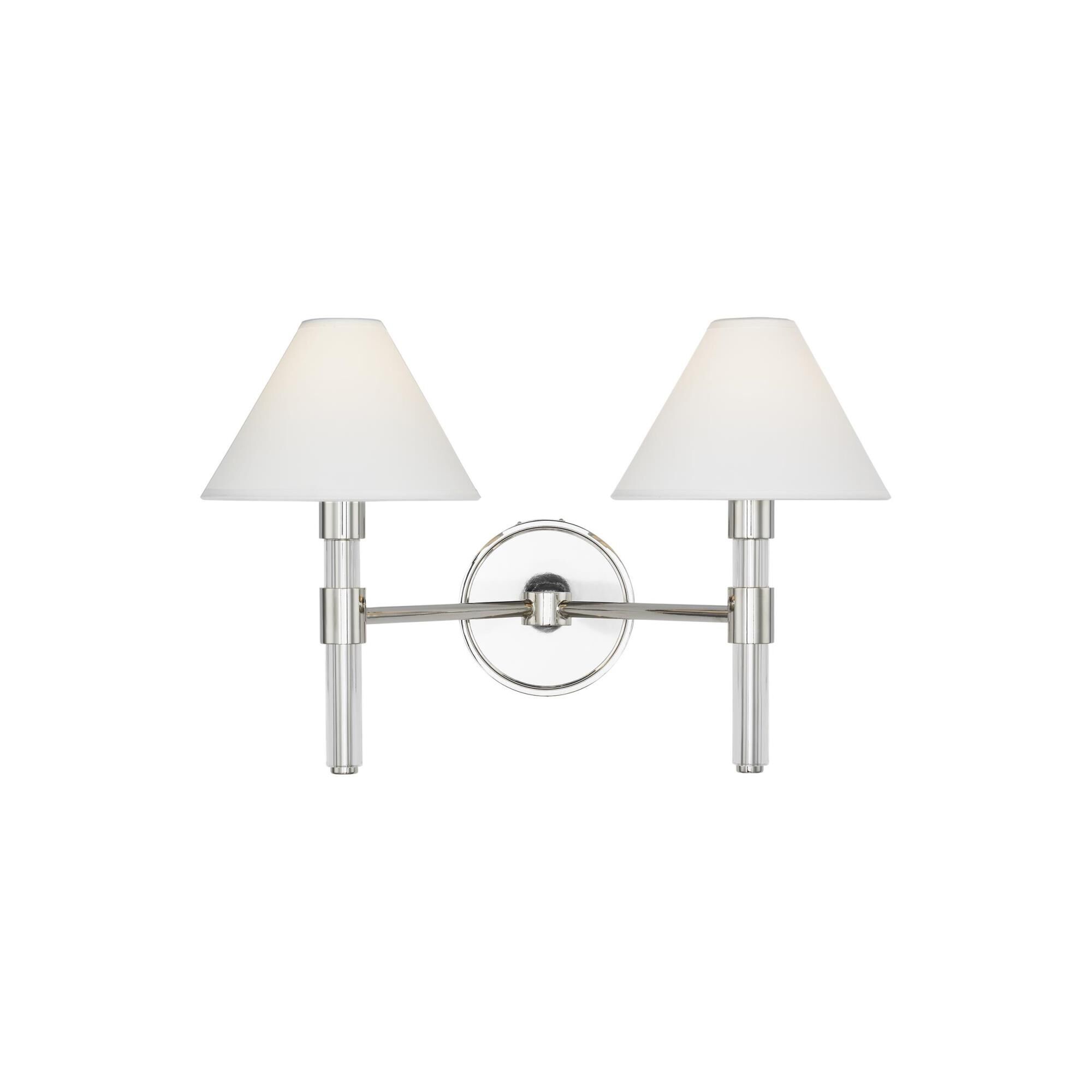 Shown in Polished Nickel finish and White Paper shade