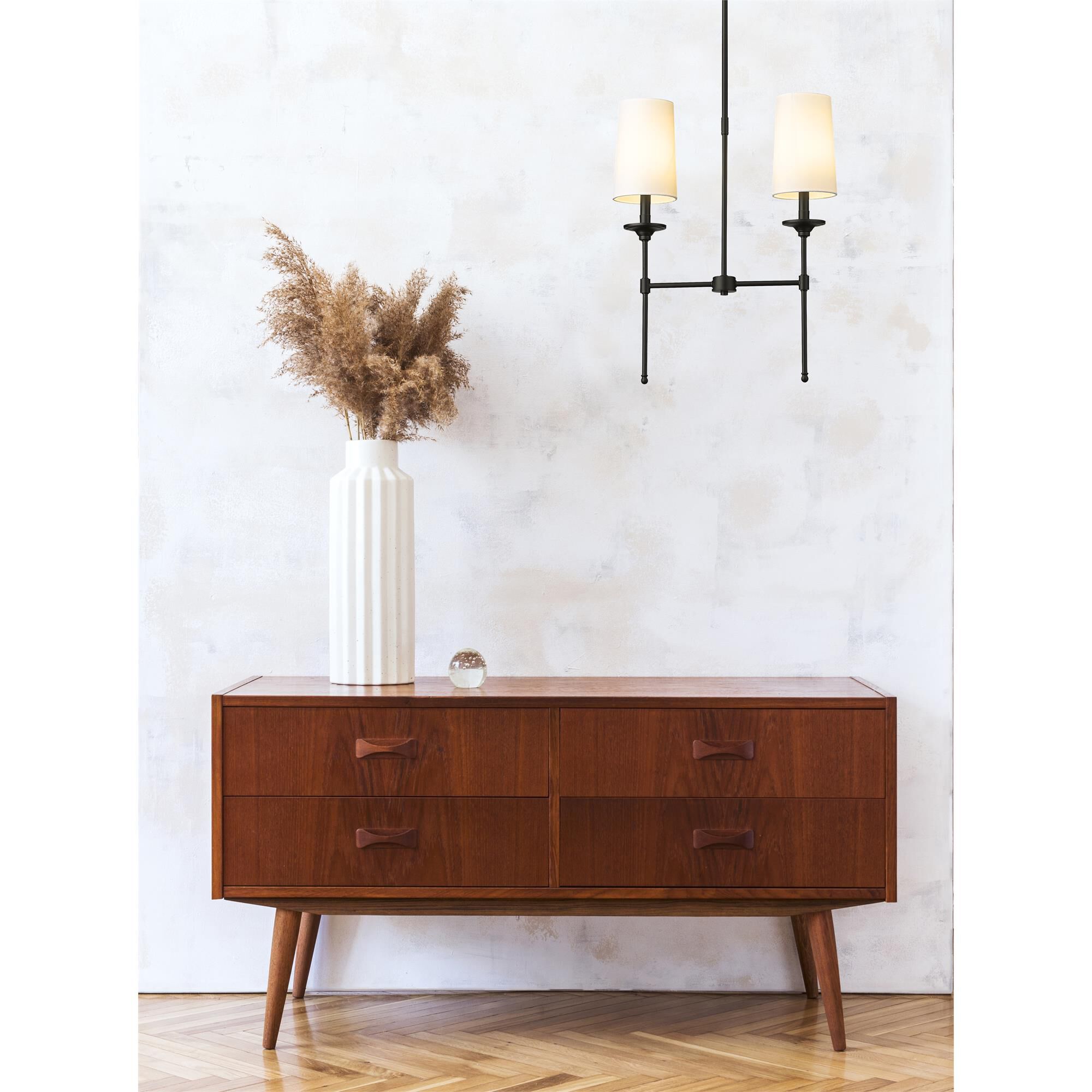 Shown in Matte Black finish and No Glass glass and Off White shade