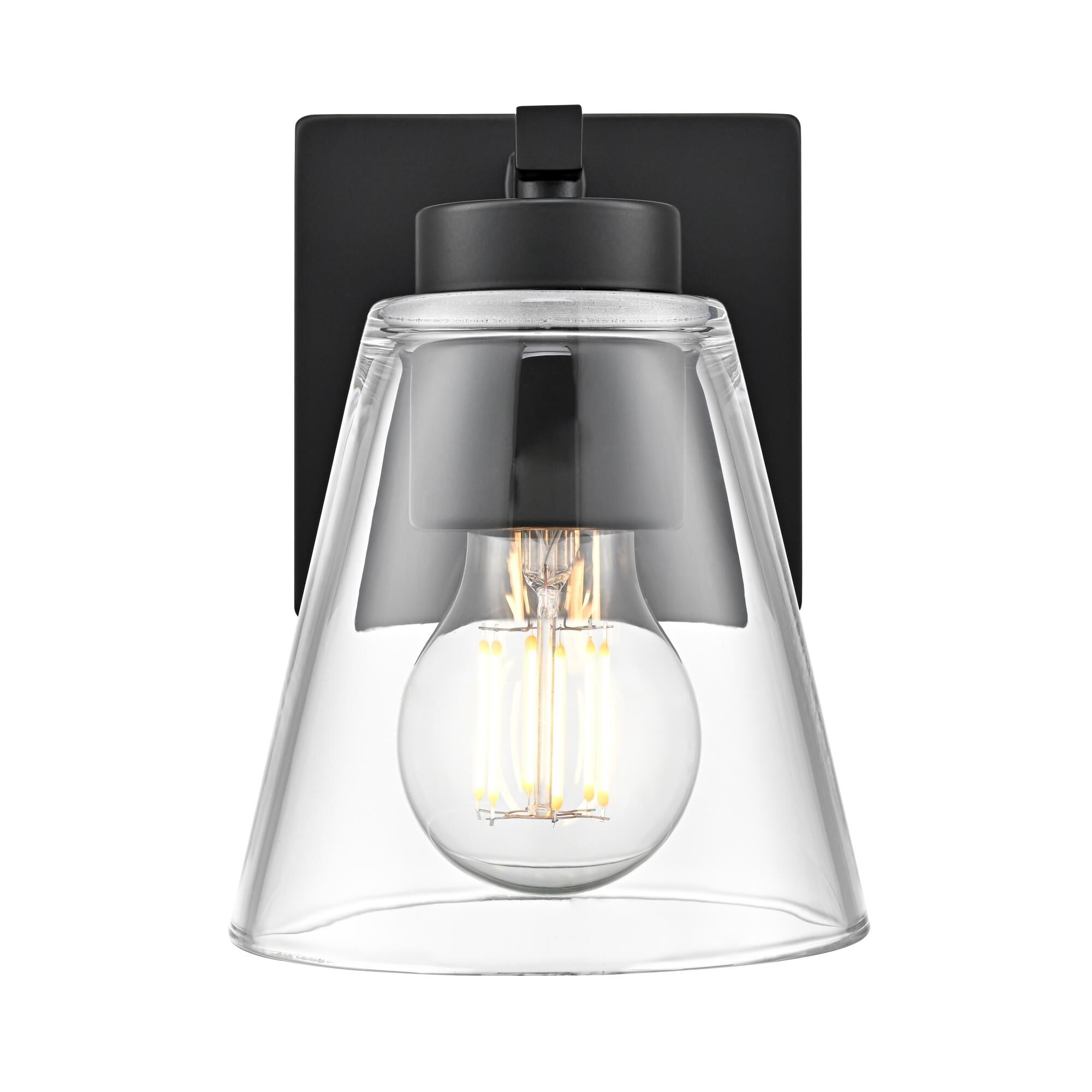 Shown in Matte Black finish and Clear glass