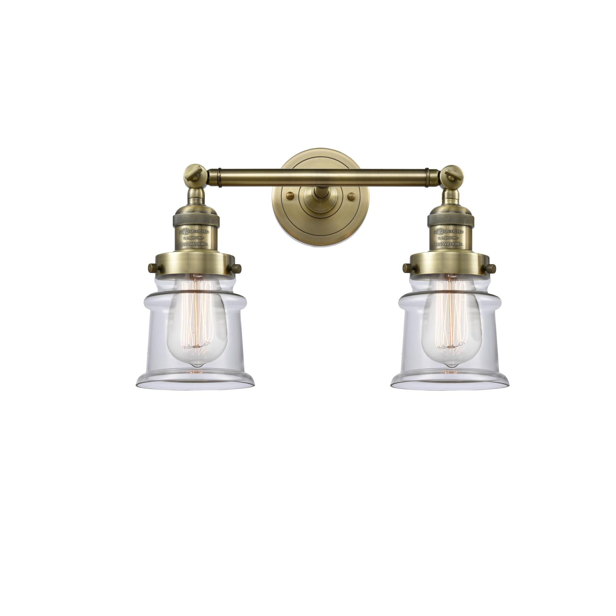 Shown in Antique Brass finish and Clear glass