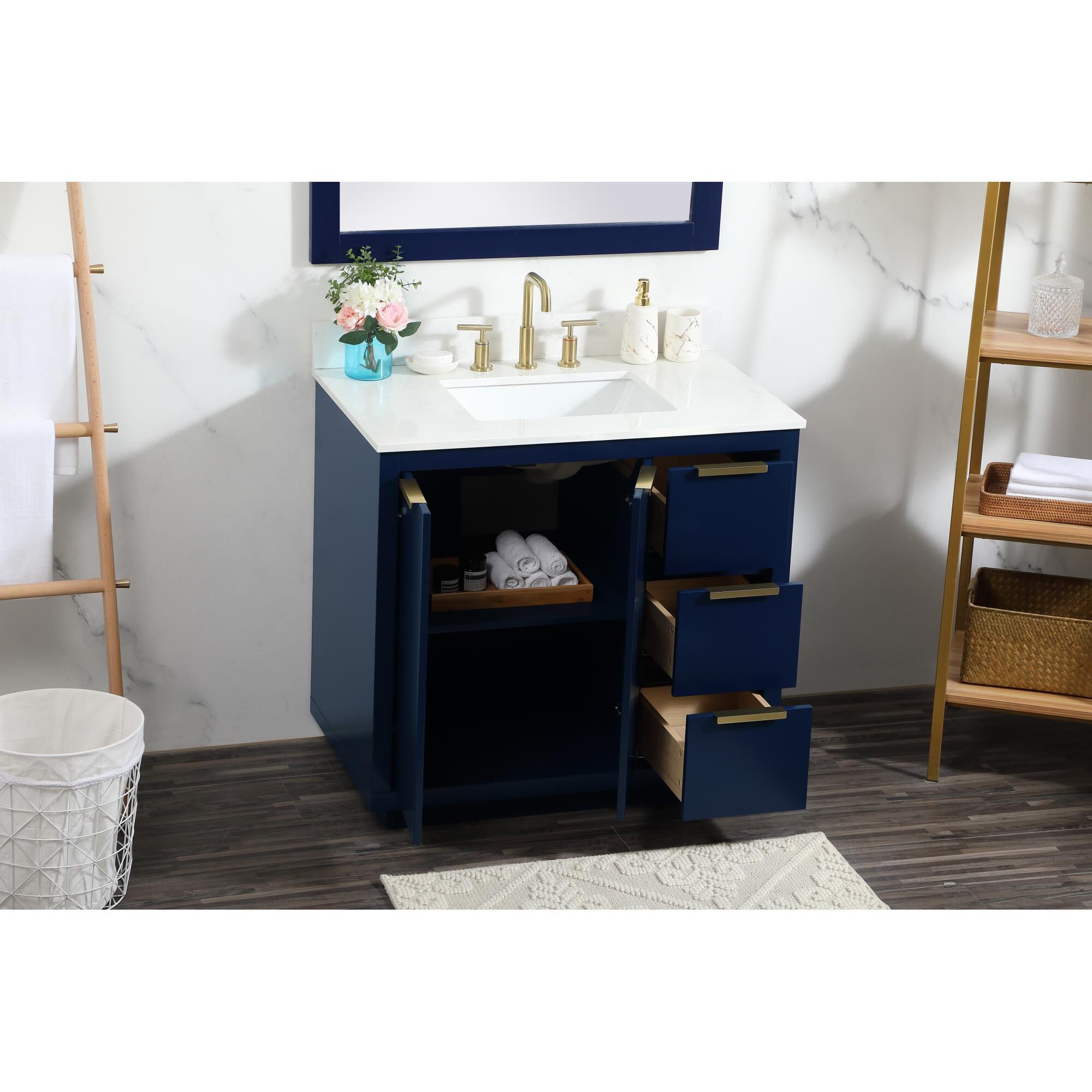 Shown in Blue finish