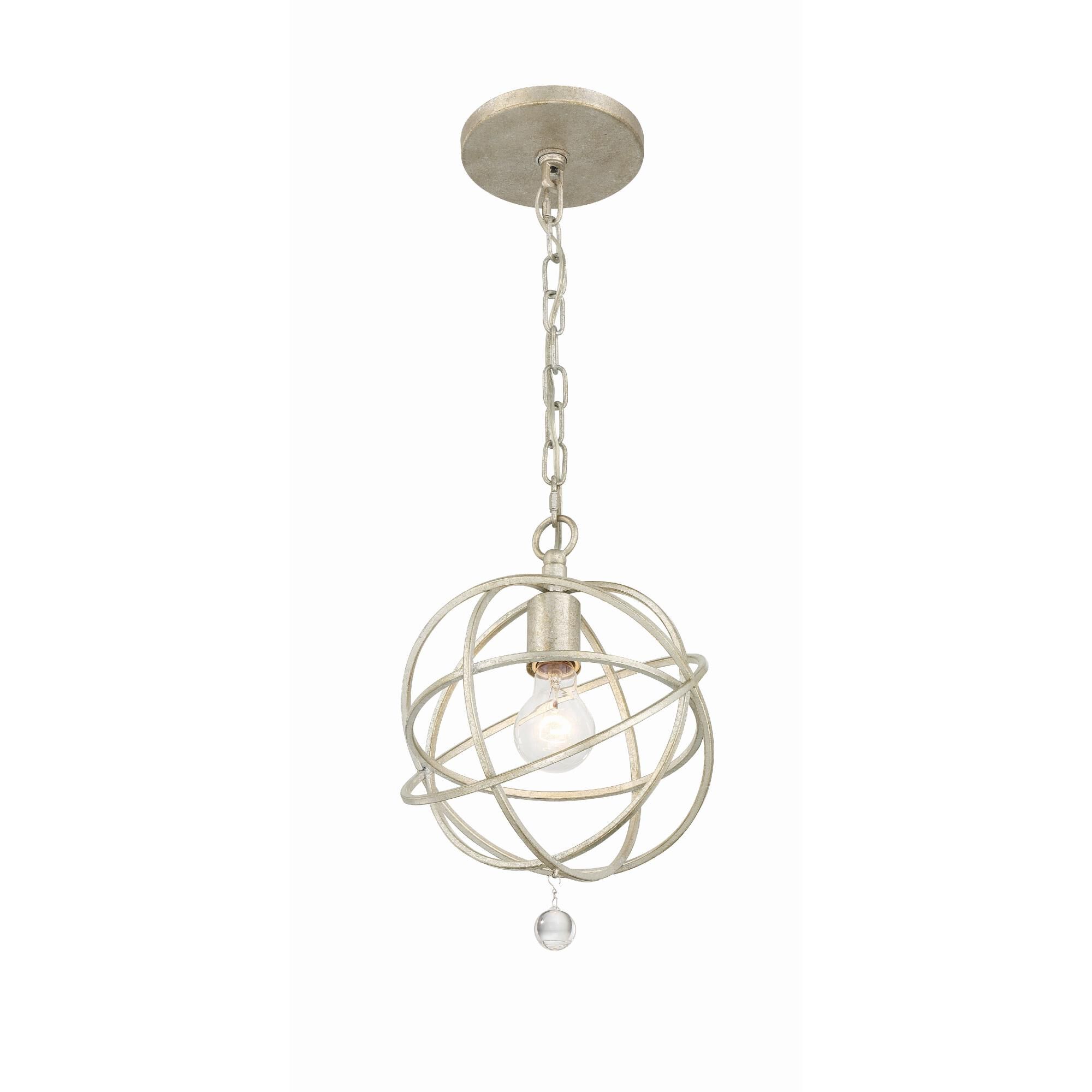 Shown in Olde Silver finish and Clear Glass Drops crystal