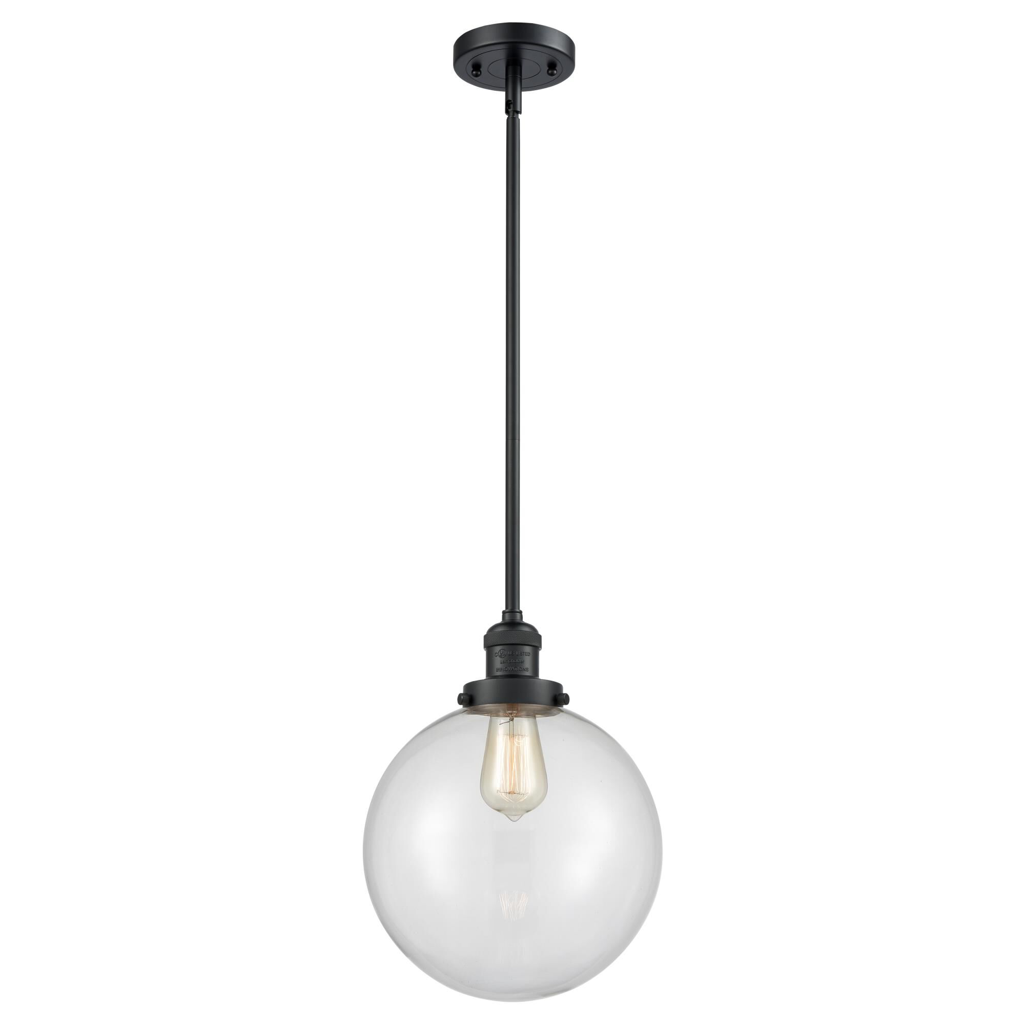 Shown in Matte Black finish and Clear glass