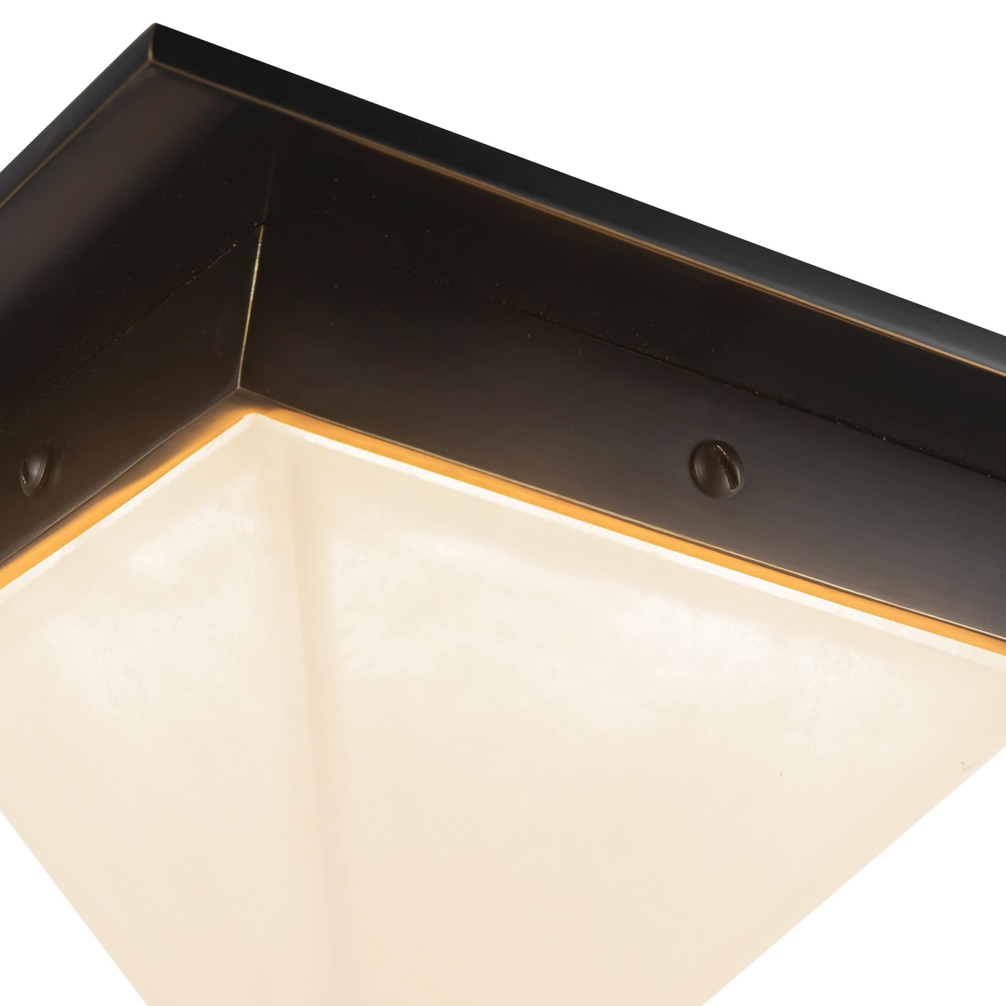 Shown in Urban Bronze finish and Alabaster glass