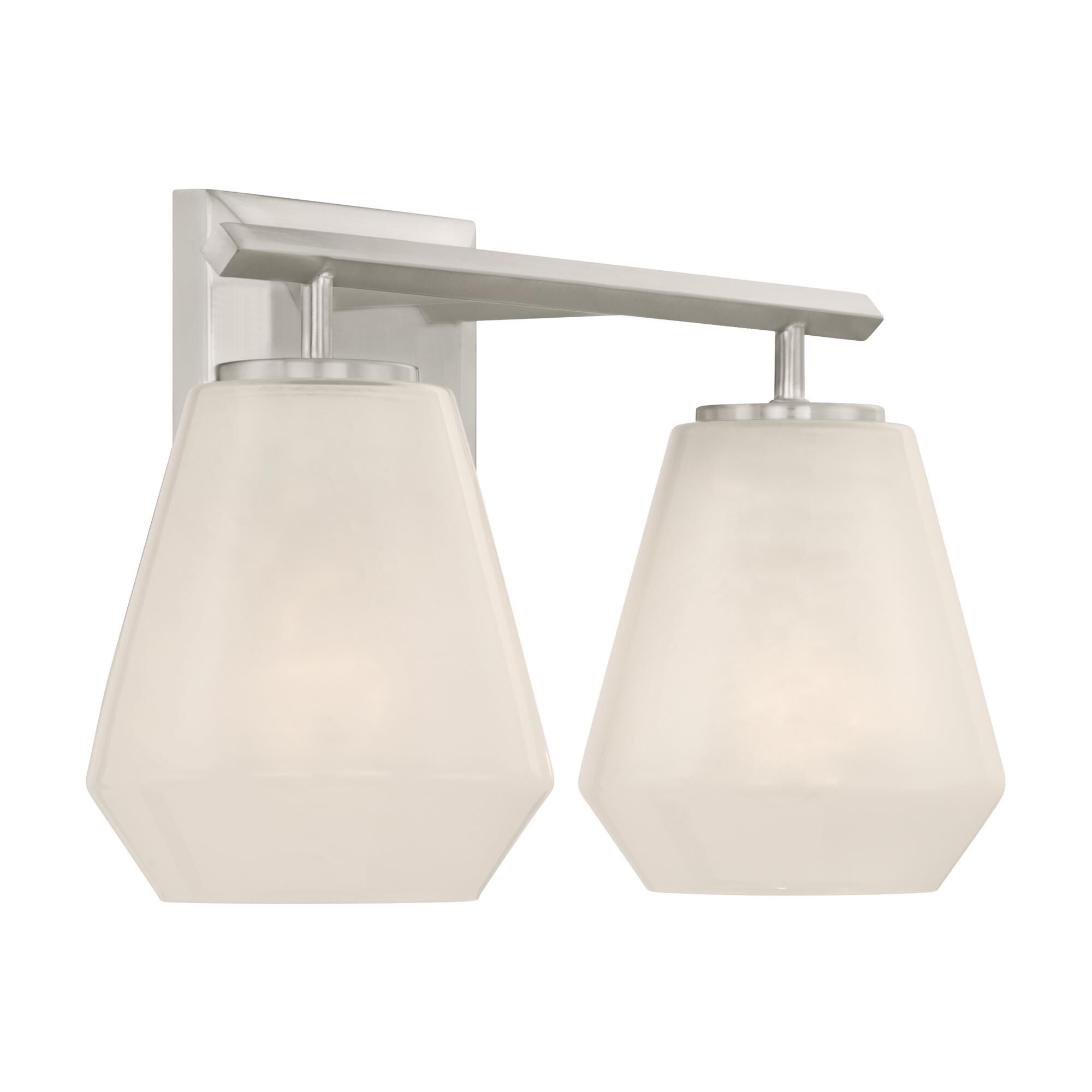 Shown in Brushed Nickel finish and Alabaster glass