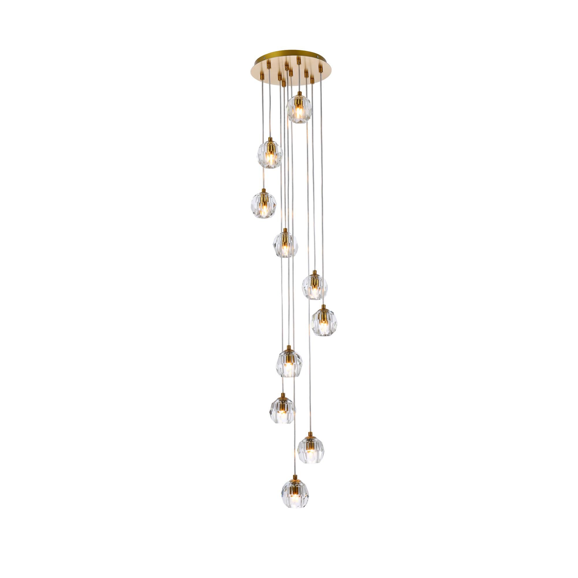 Eren 11 Inch 10 Light LED Multi Light Pendant by Elegant Lighting