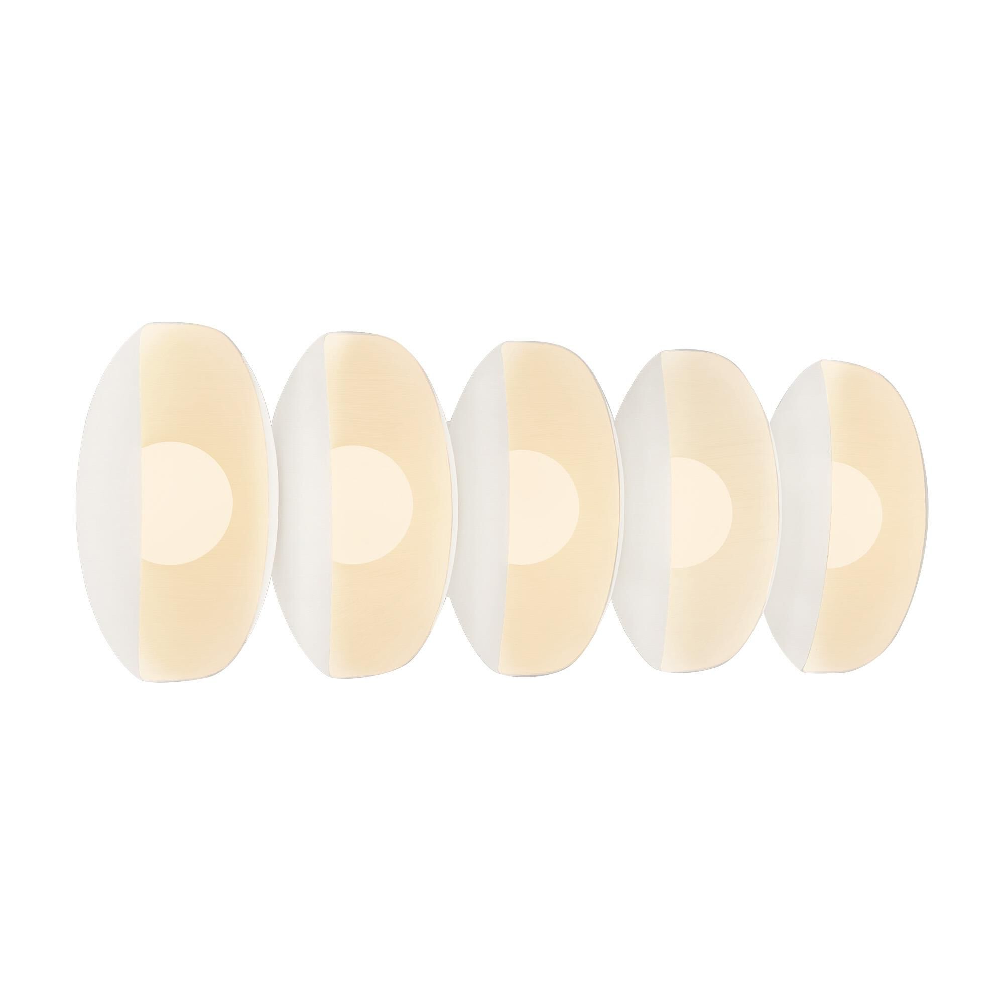 Shown in Antique White finish and Matte Opal glass