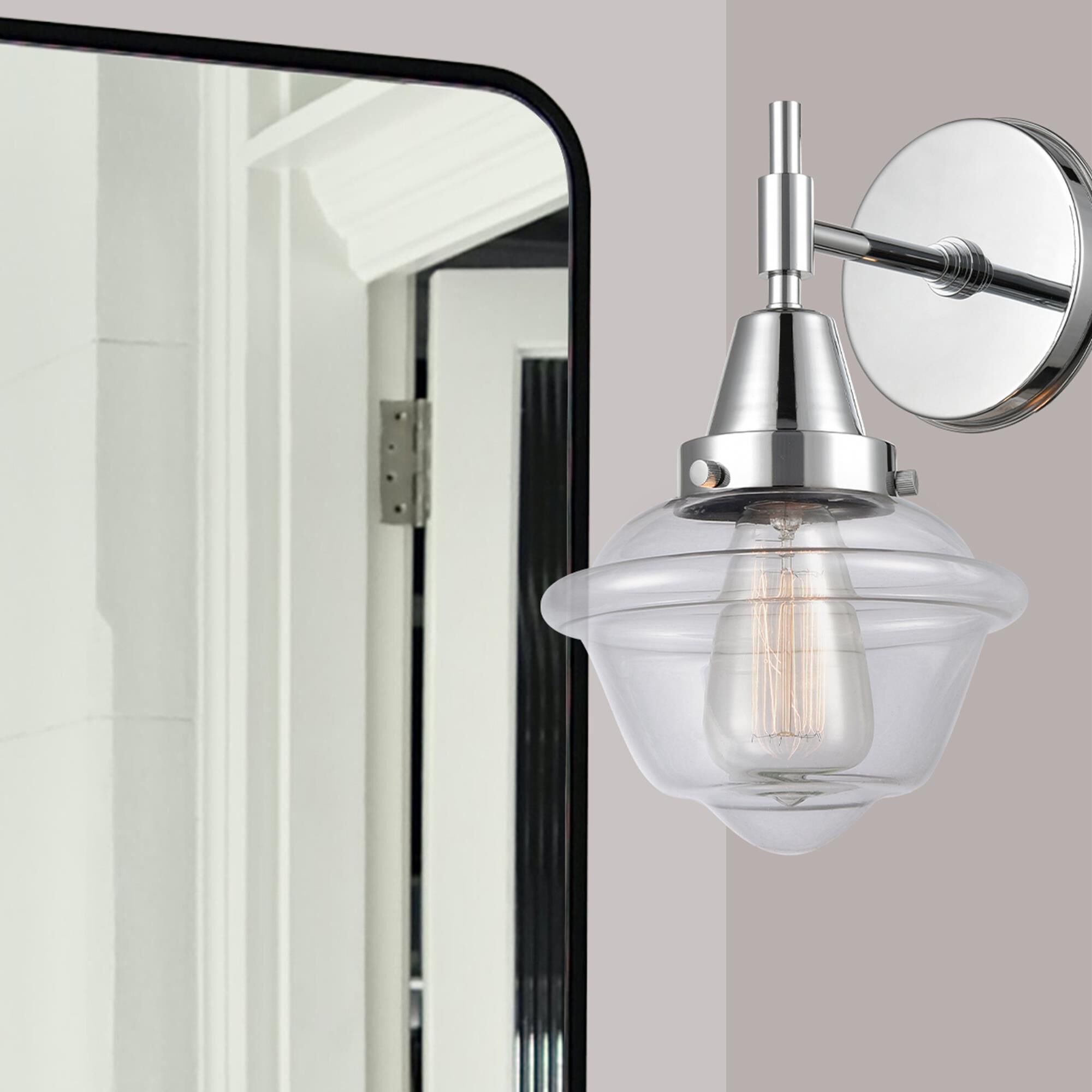 Shown in Polished Chrome finish and Clear Large Cone glass