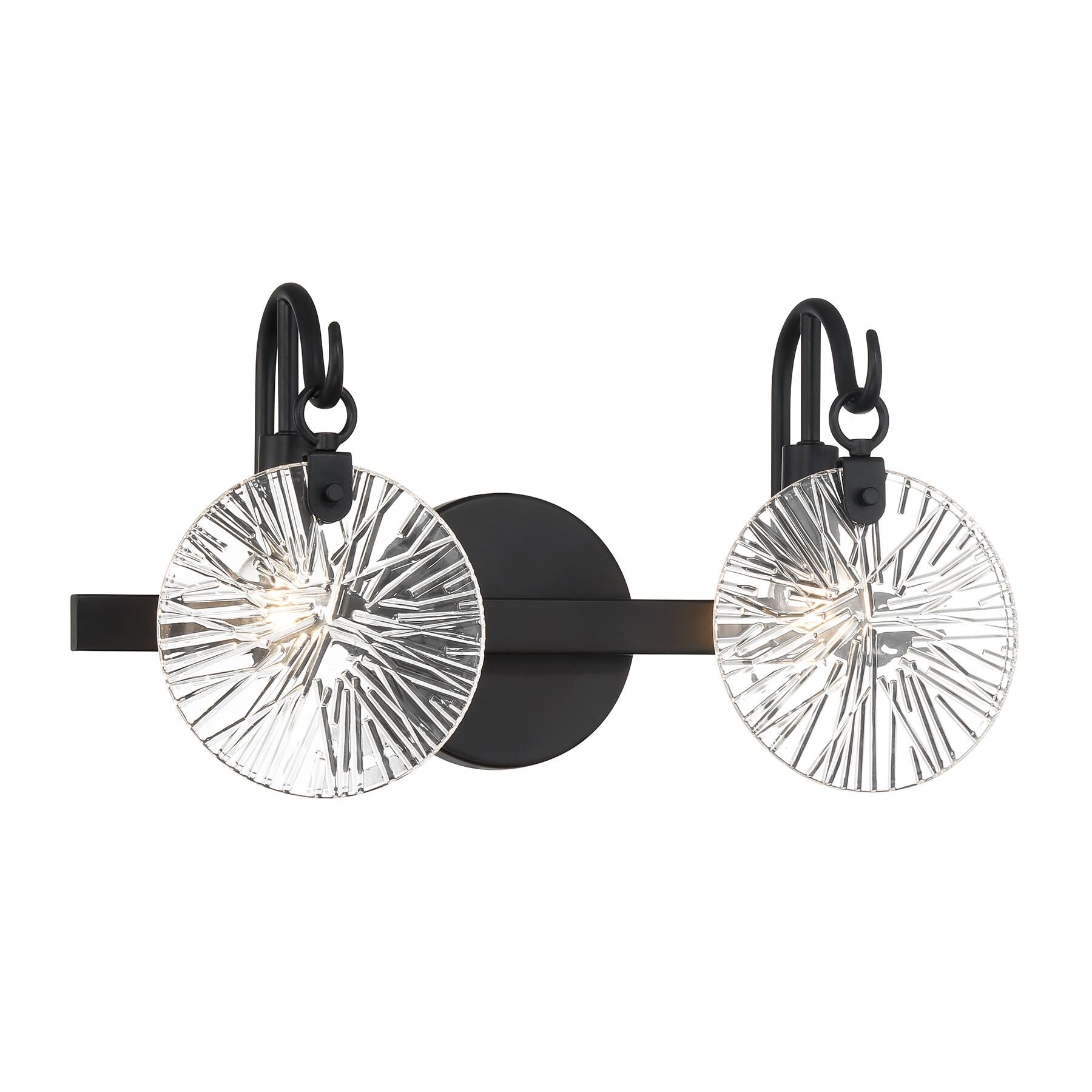 Shown in Matte Black finish and Clear Starburst glass