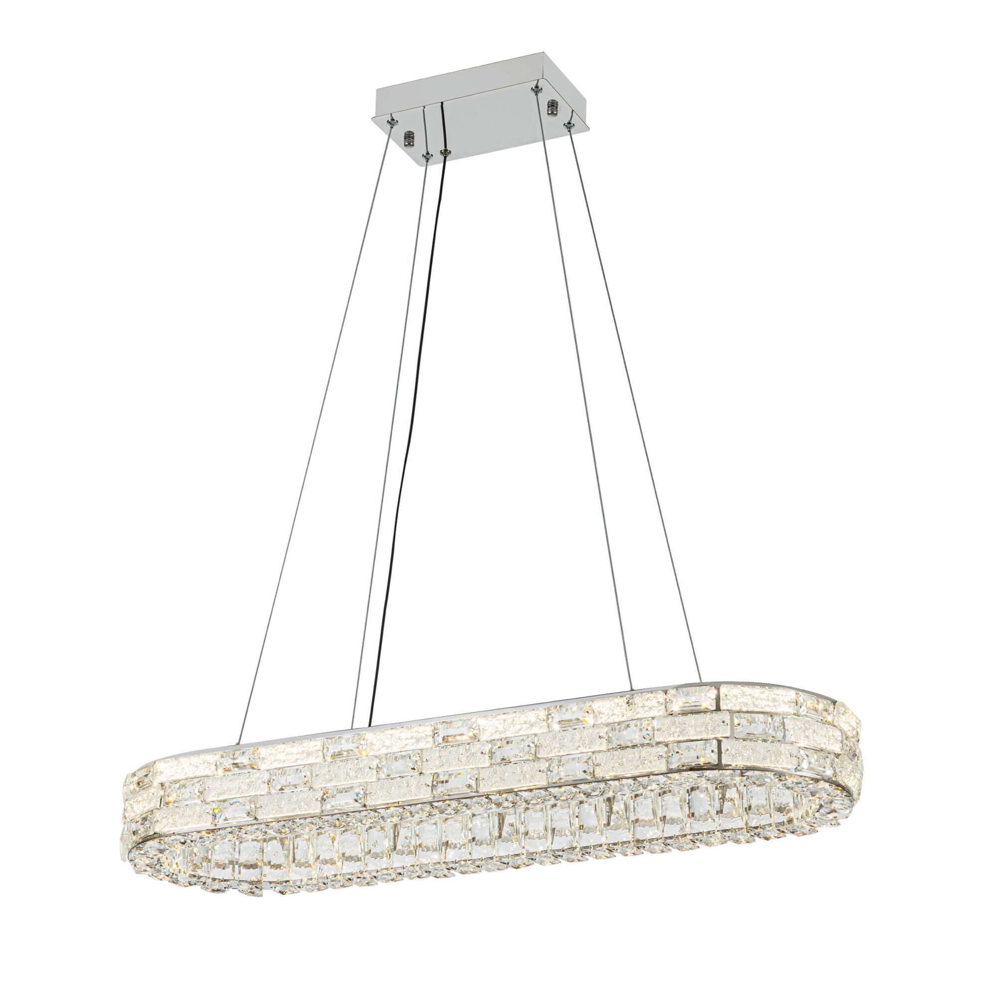 Shown in Chrome finish and Crystal glass