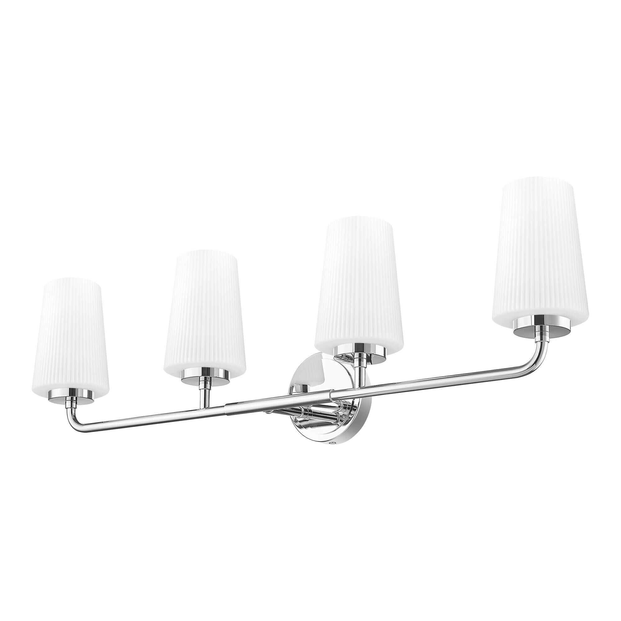 Shown in Chrome finish and Matte Opal glass and Matte Opal shade