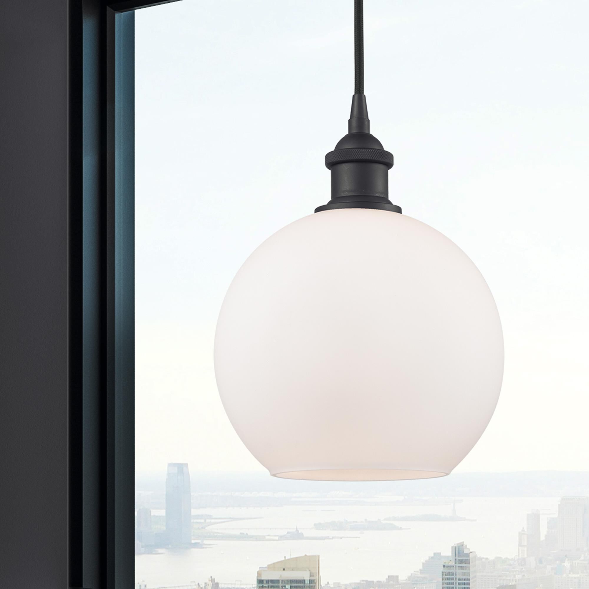 Shown in Matte Black finish and Cased Matte White glass