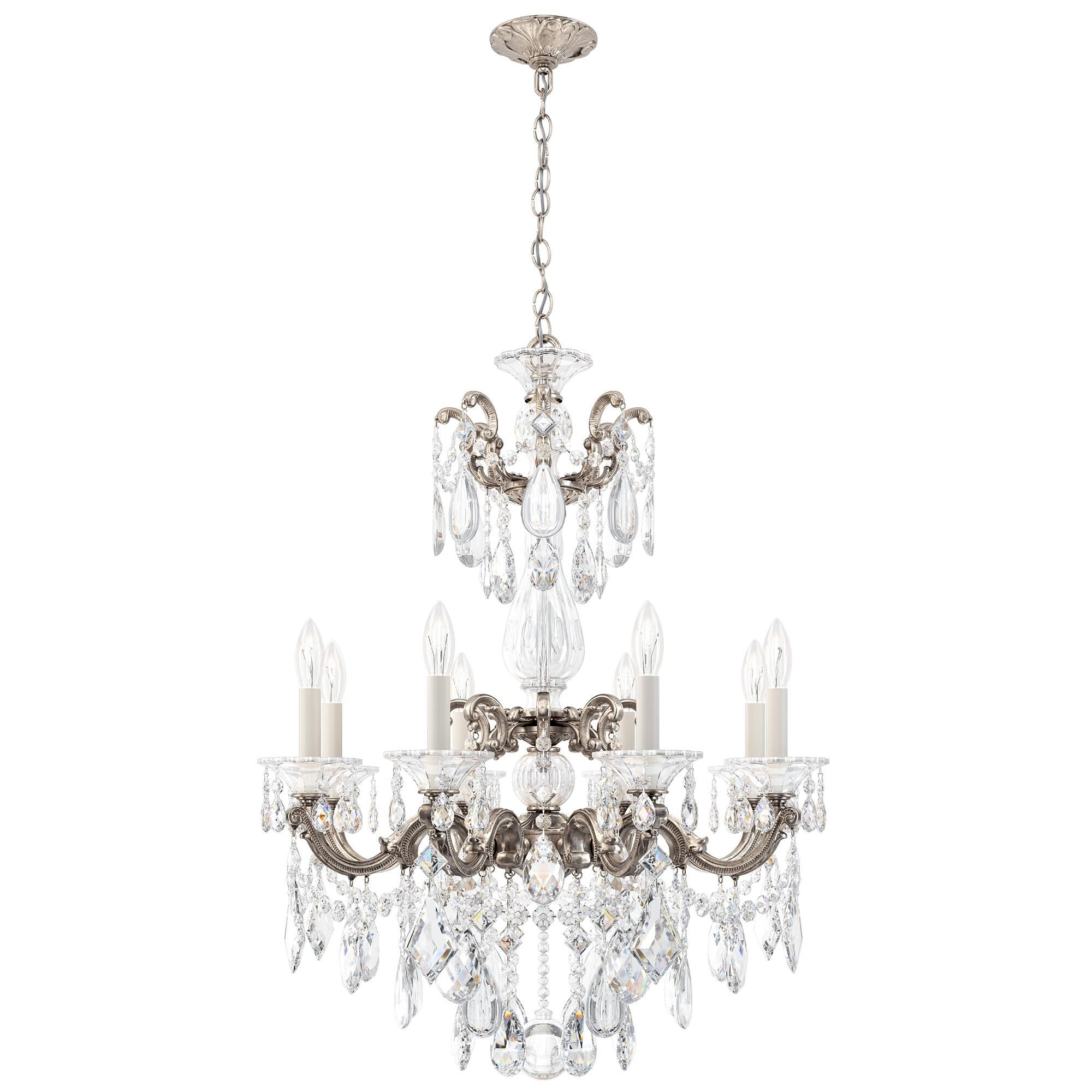 Shown in Antique Silver finish and Clear Radiance crystal