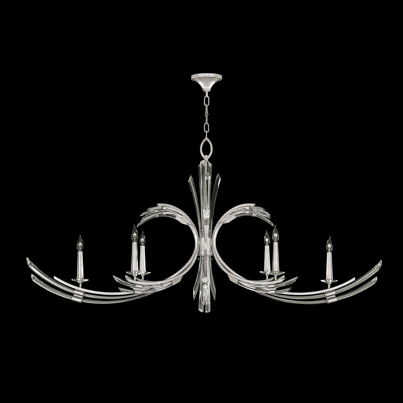 Shown in Silver finish and True crystal and False glass