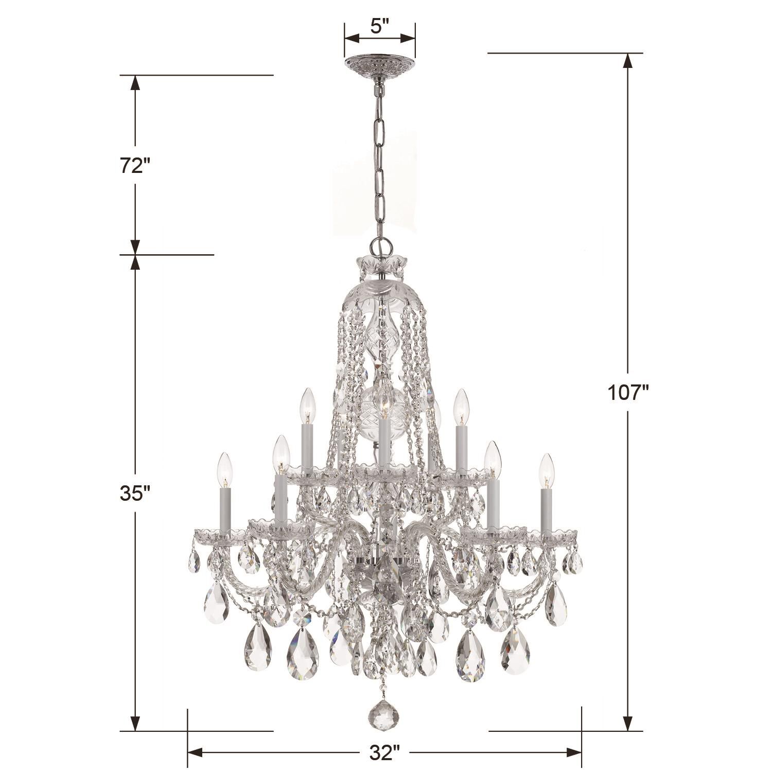 Shown in Polished Chrome finish and Clear Swarovski Strass crystal