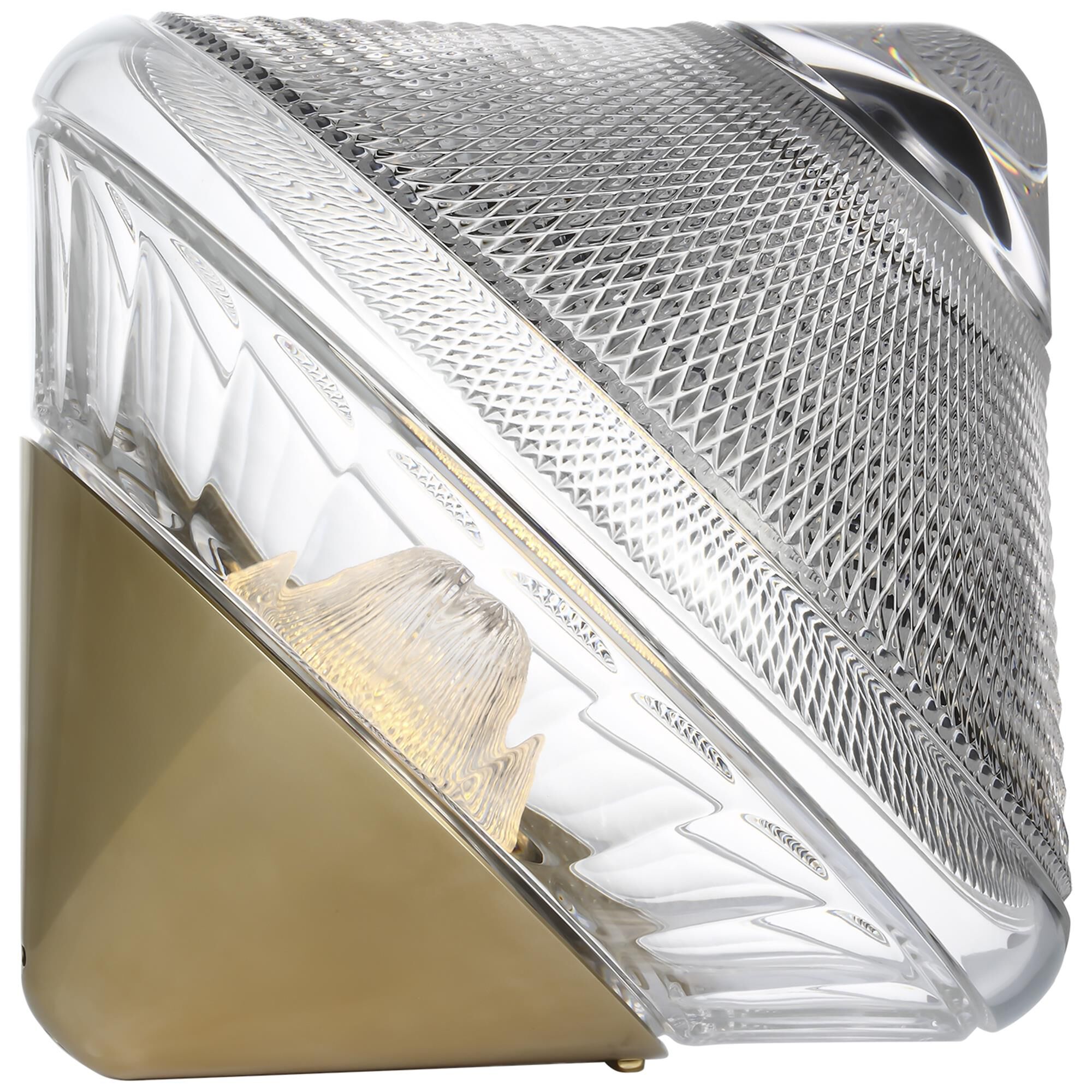 Shown in Natural Brass finish and Clear crystal