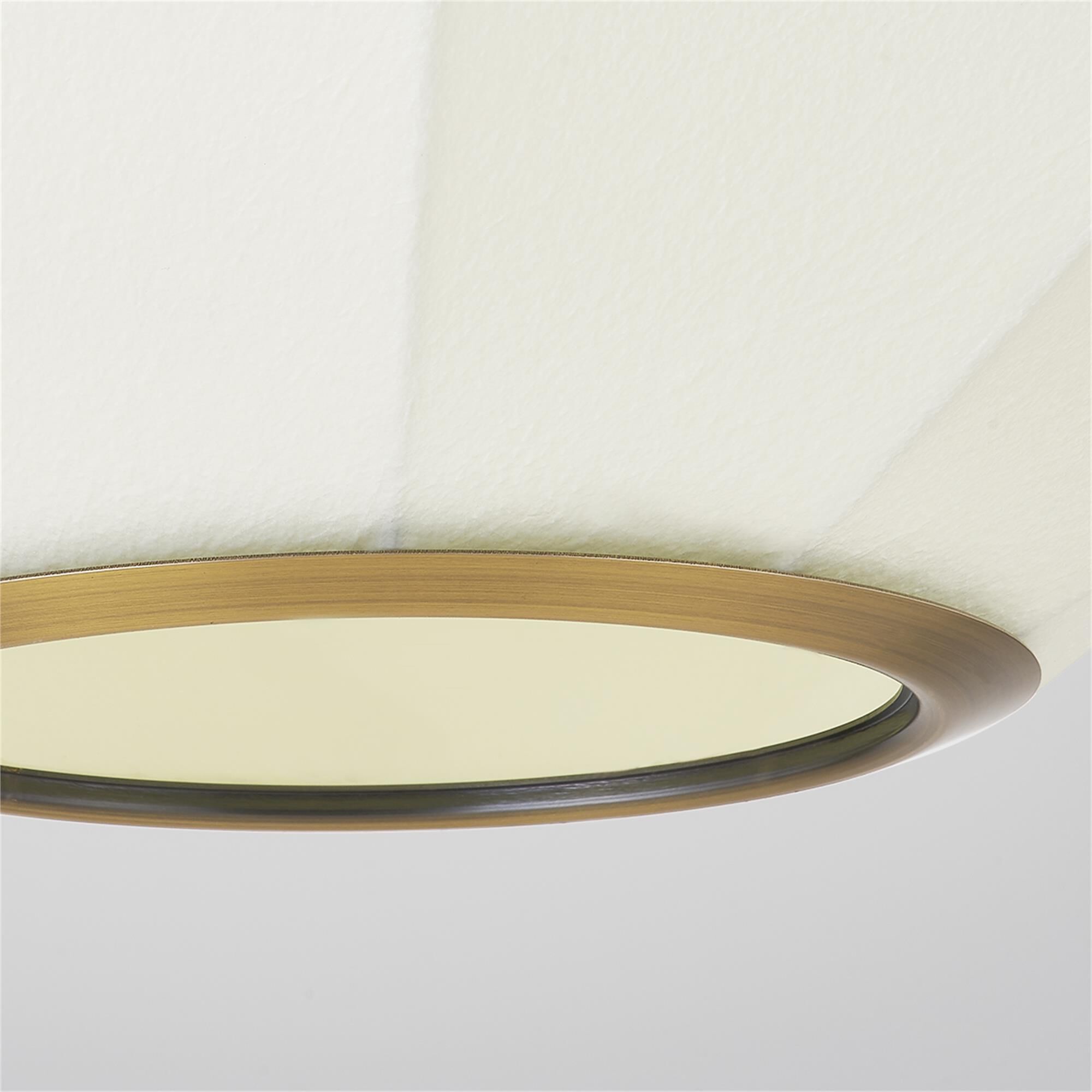 Shown in Patina Brass finish and Cream shade